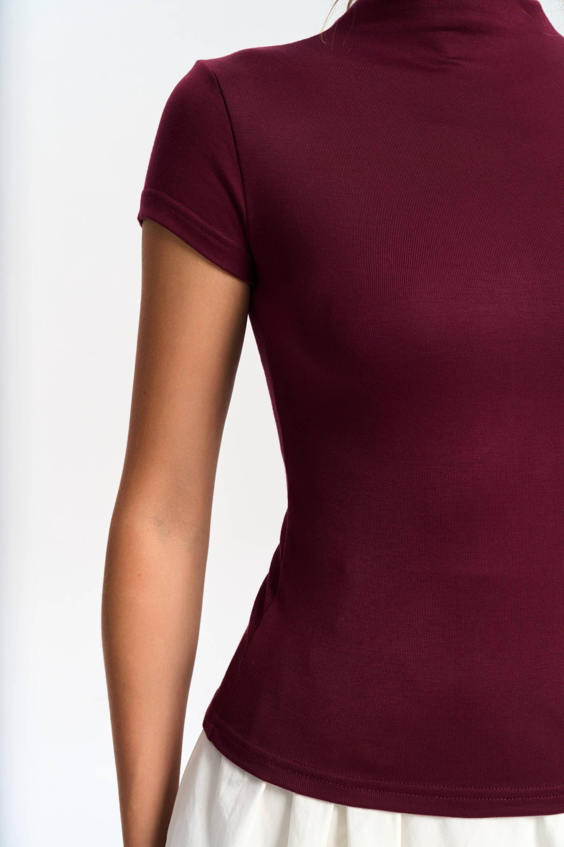 Anvers High Neck Burgundy Crop