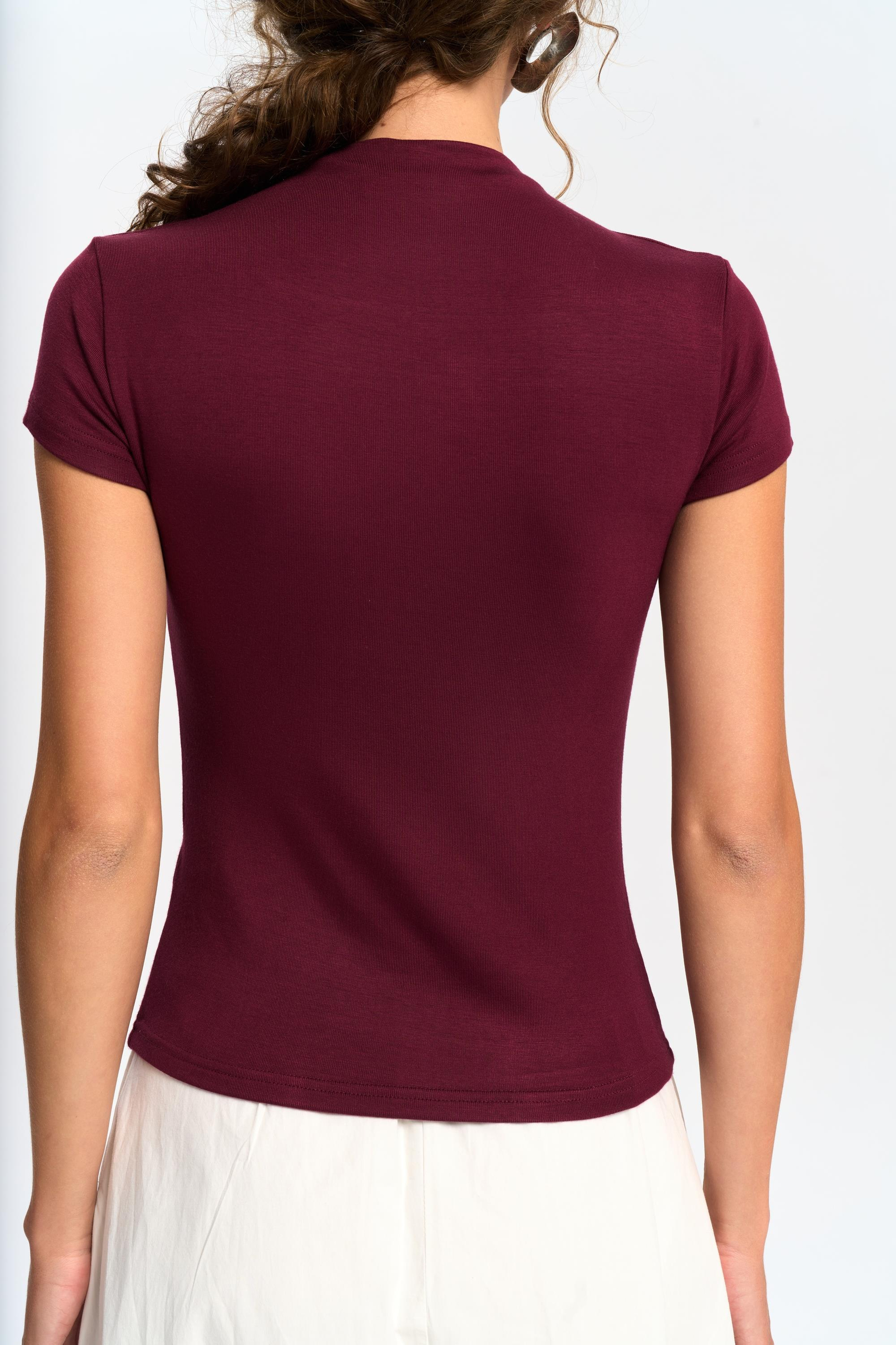 Anvers High Neck Burgundy Crop
