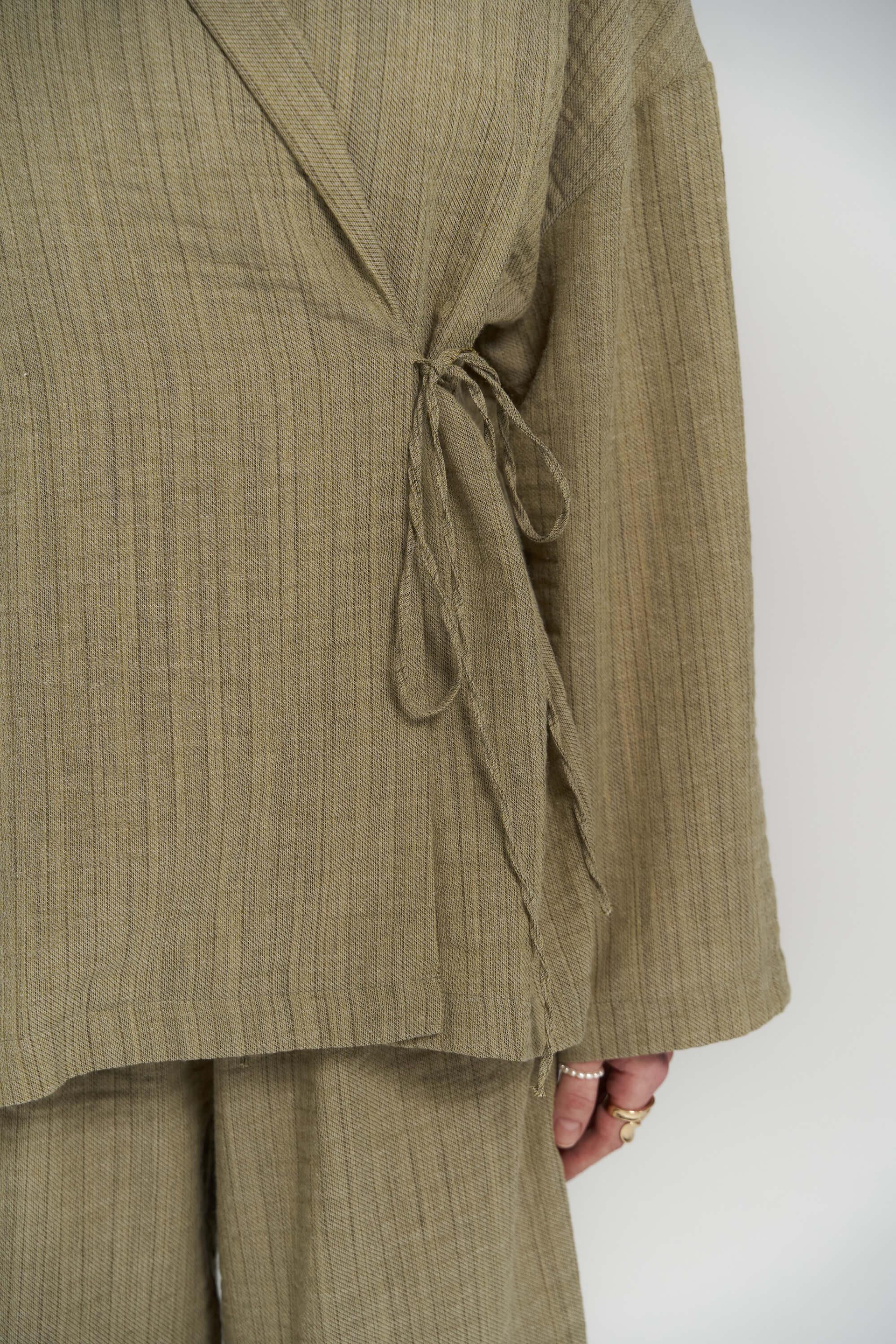 Anya Haki Kimono Pantolon Takım