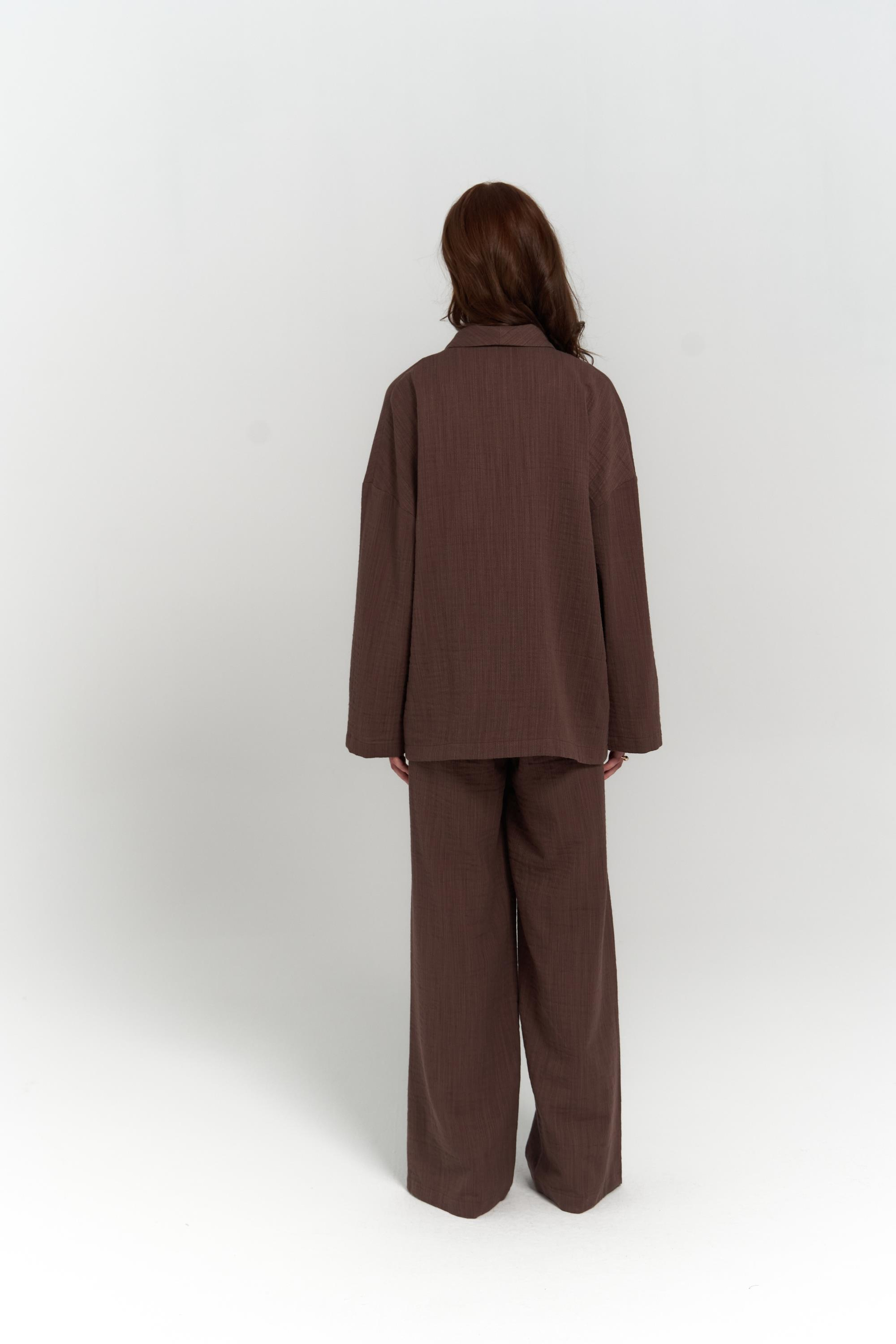 Anya Kahve Kimono Pantolon Takım