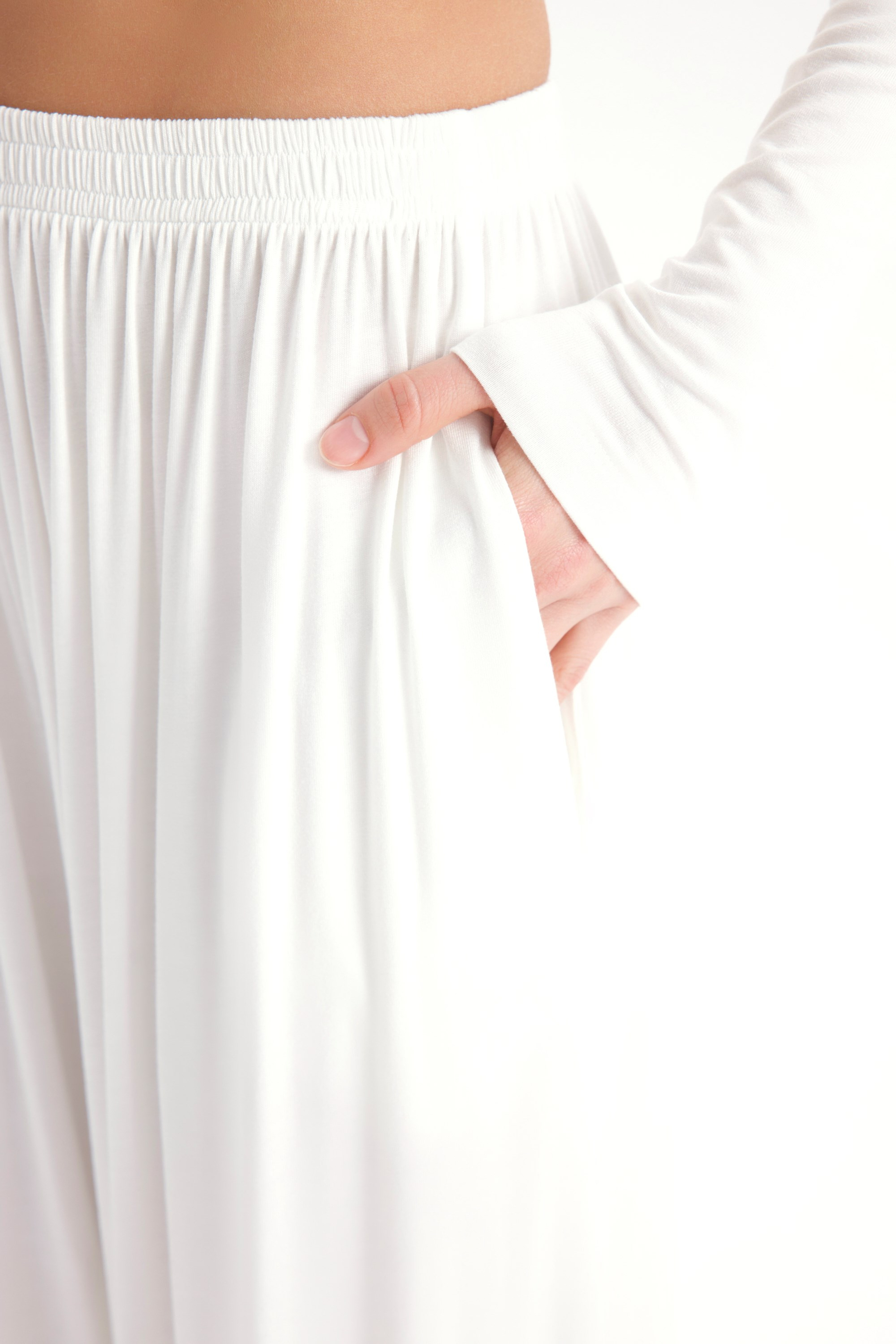 Apolline Üçgen Kesim Ekru Crop Pantolon Takım