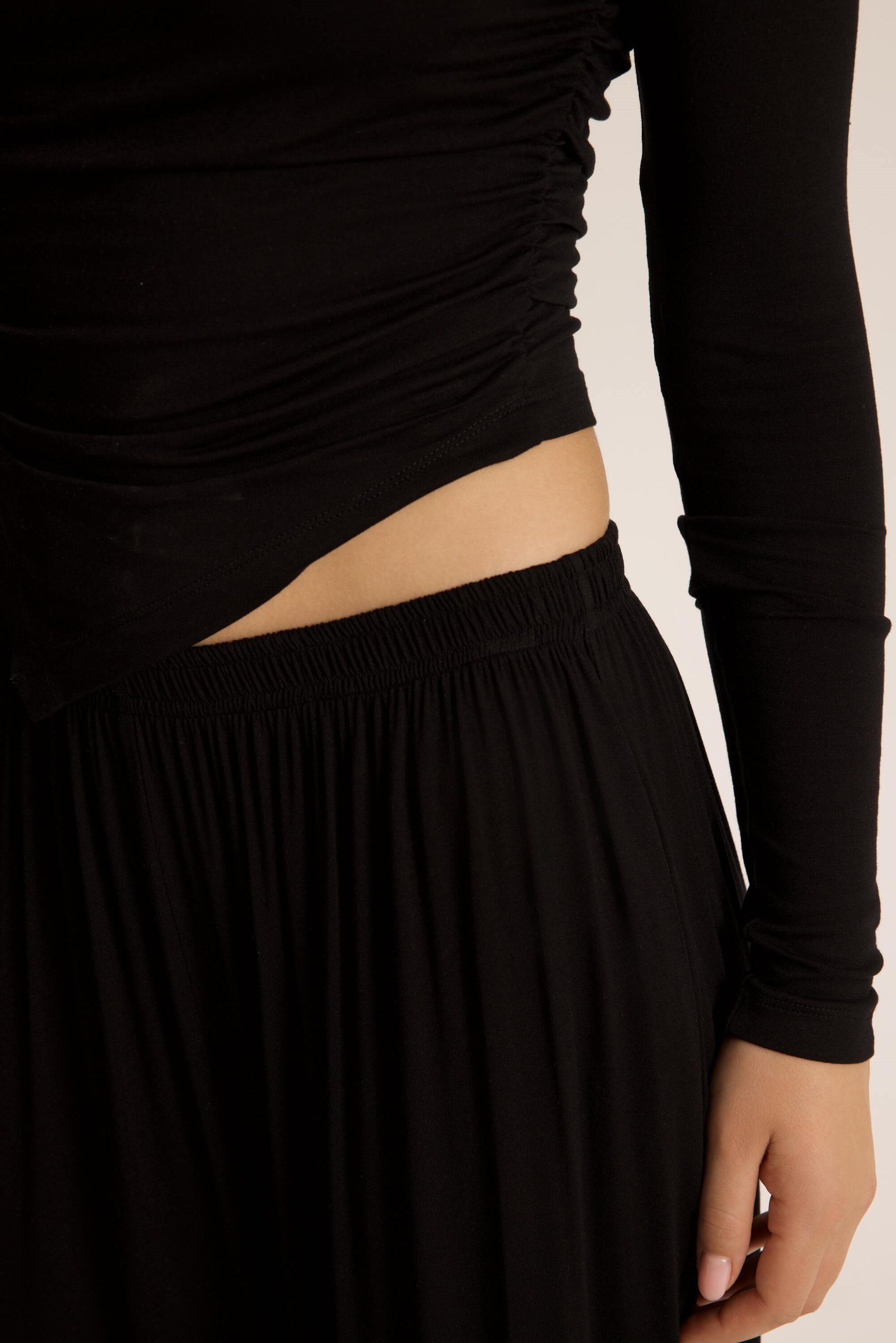 Apolline Üçgen Kesim Siyah Crop Pantolon Takım