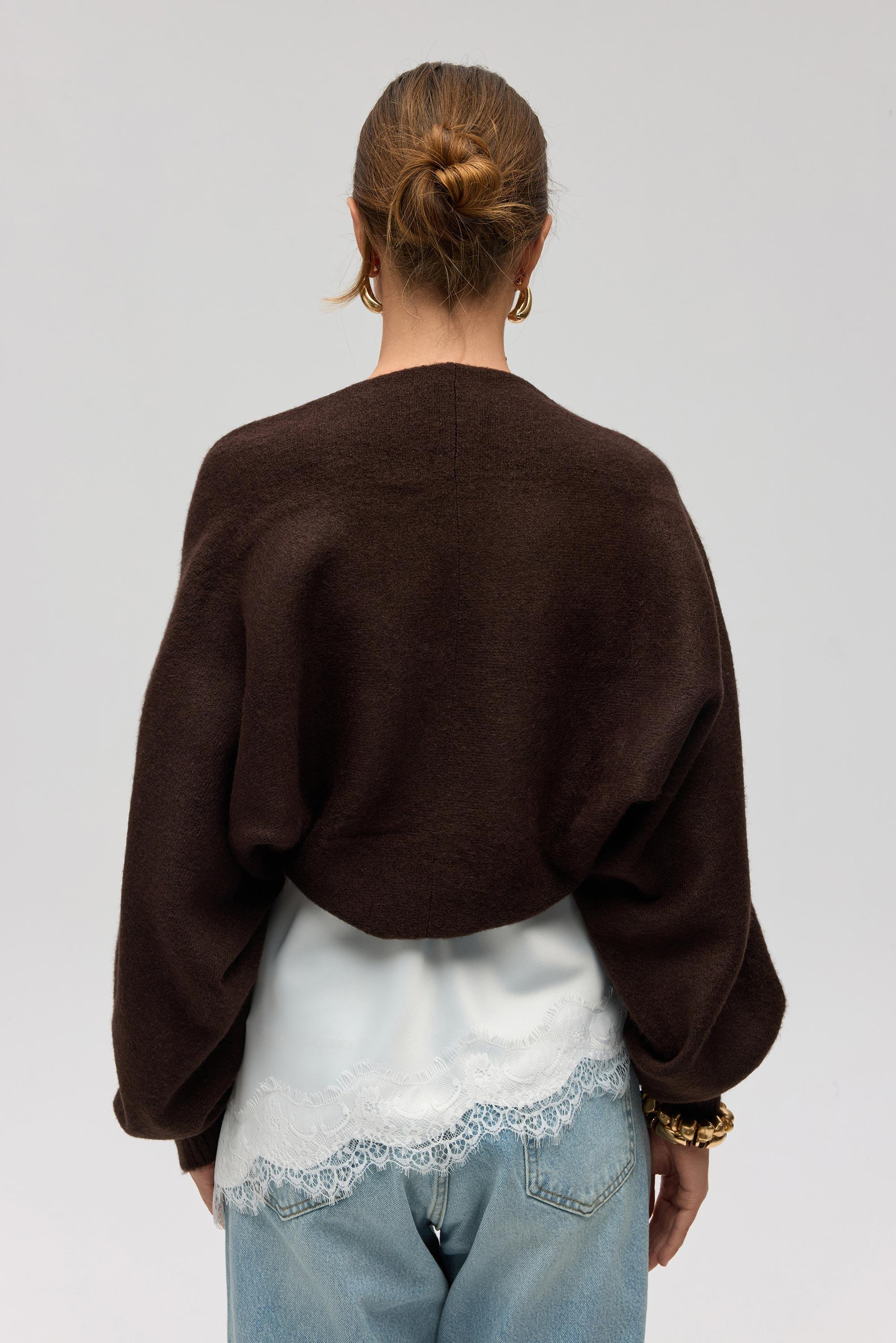 Ardor Uzun Kollu Kahve Triko Bolero