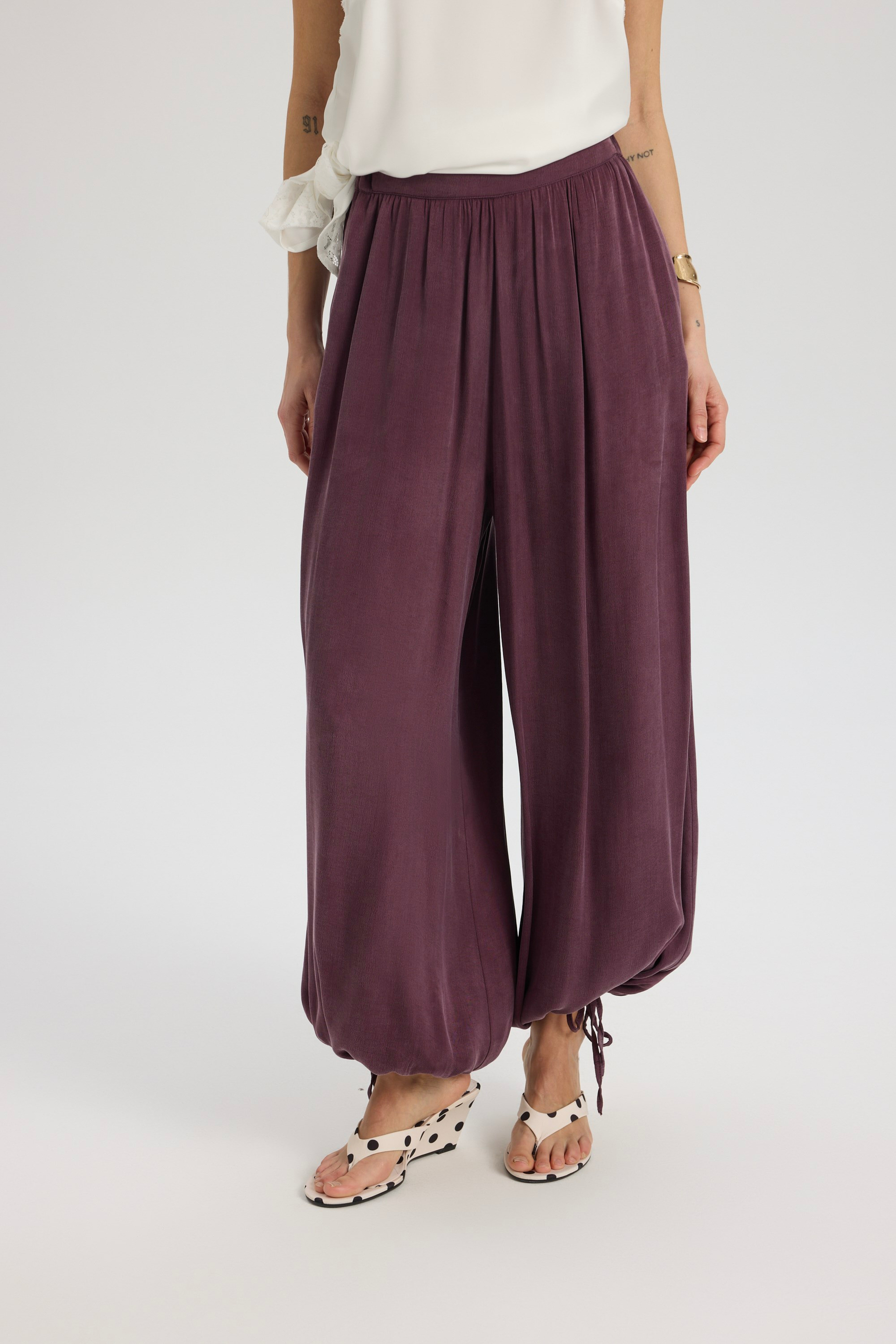 Aria Bordo Şalvar Pantolon