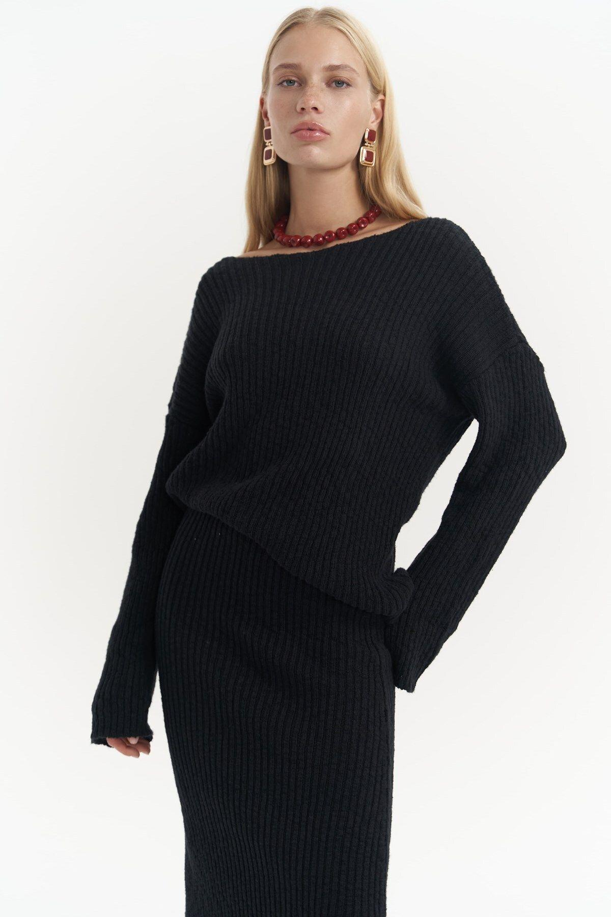 Arne Black Two Piece Knitwear Set