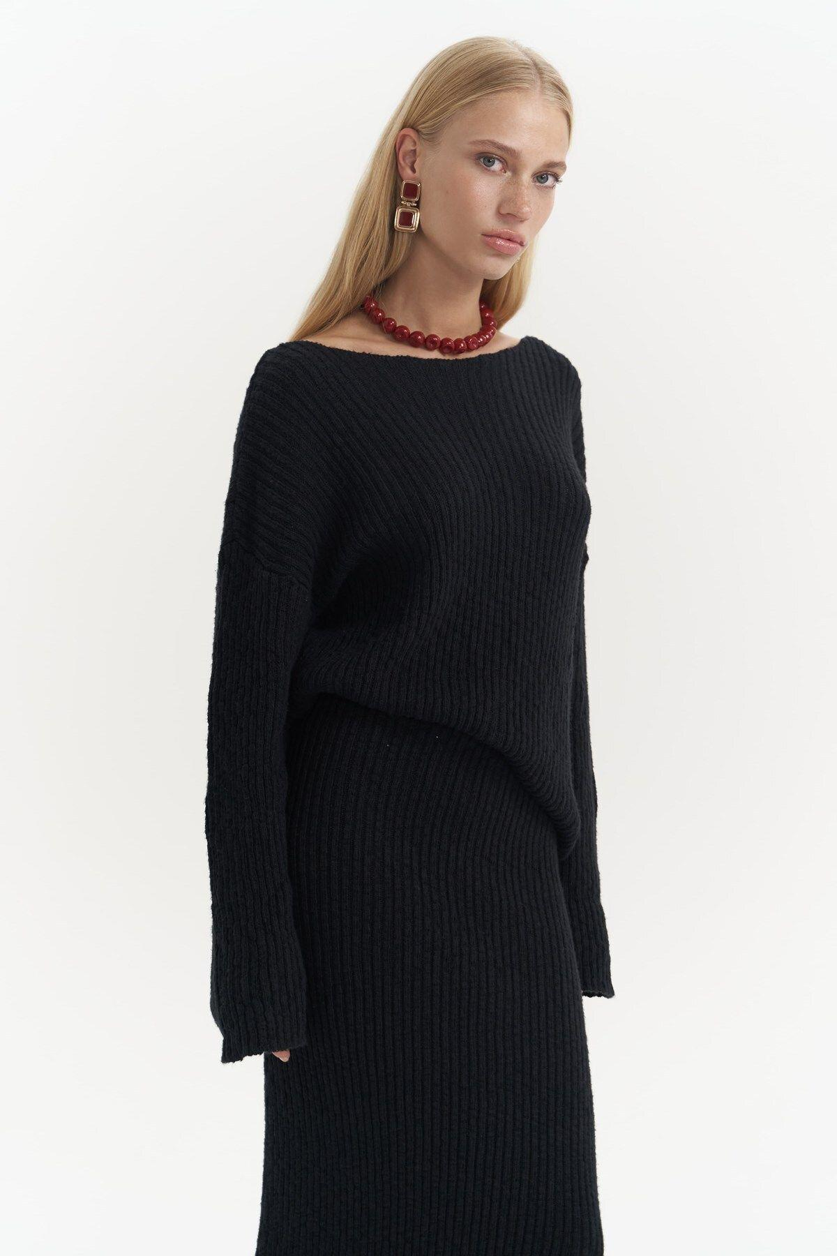 Arne Black Two Piece Knitwear Set