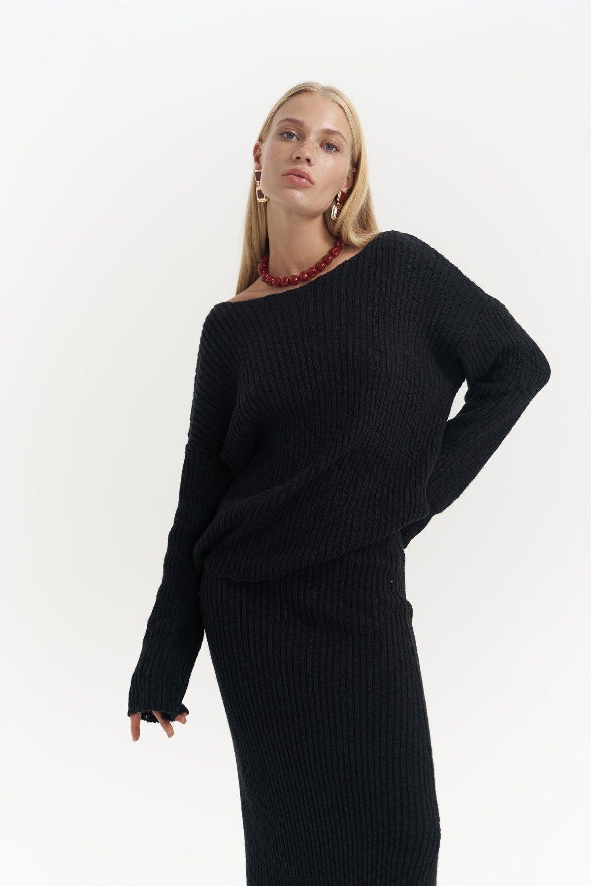 Arne Black Two Piece Knitwear Set