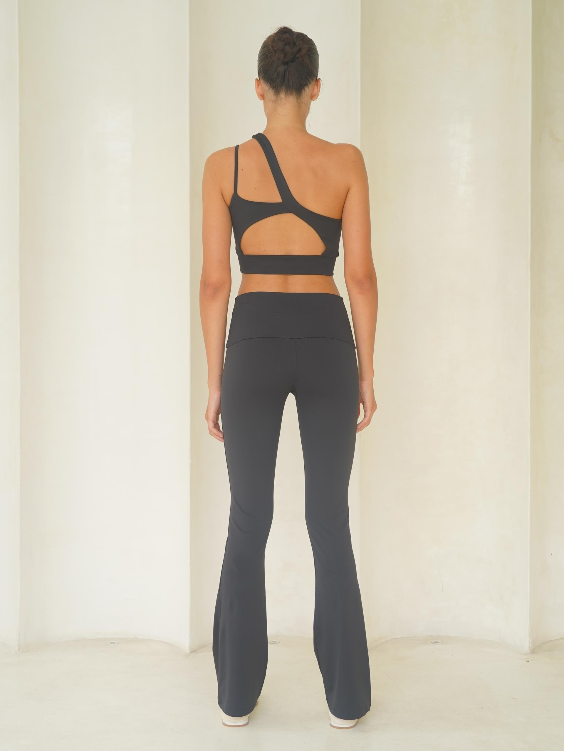 Asana Omuz Detay Spor Antrasit Crop