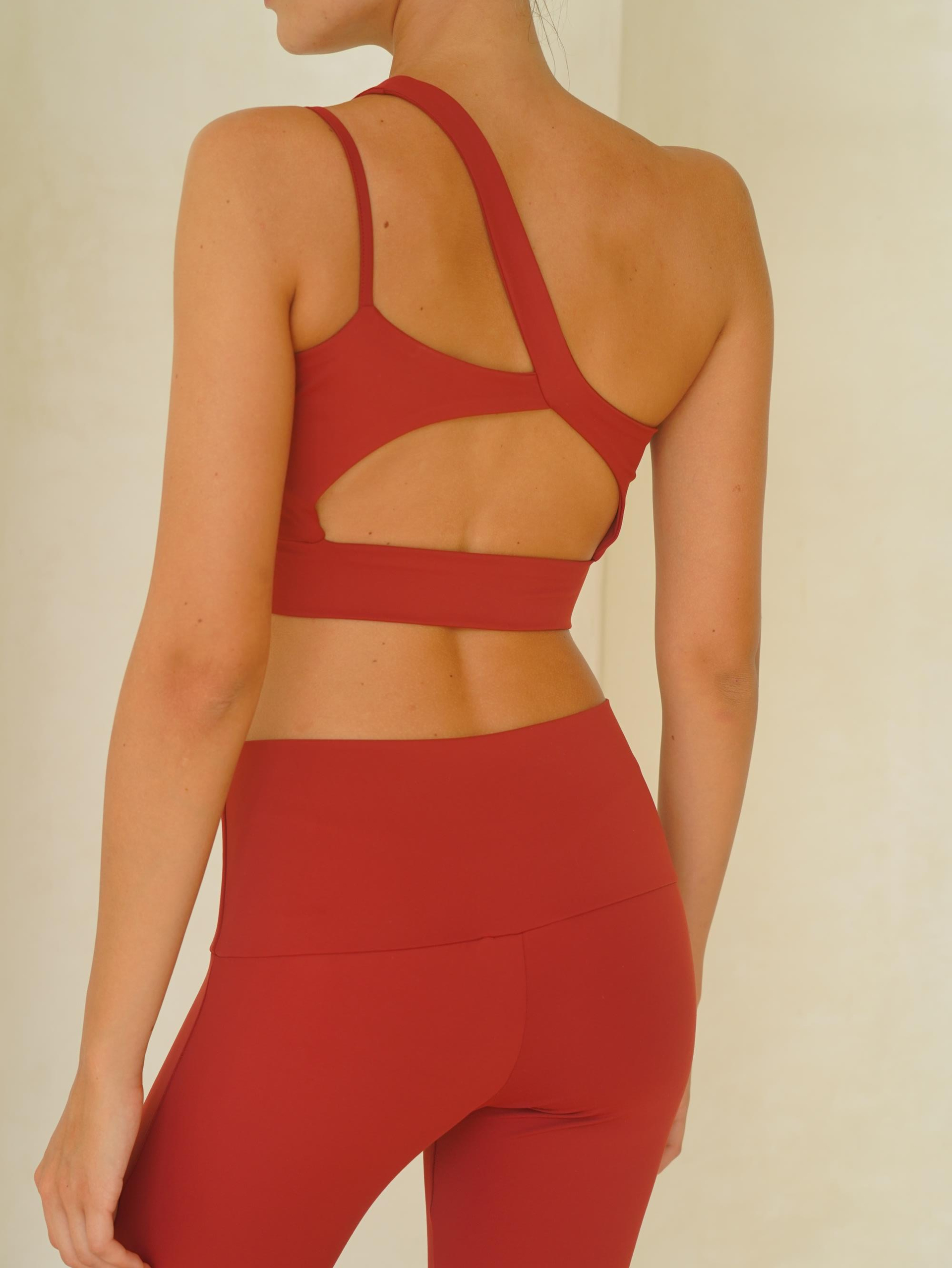 Asana Omuz Detay Spor Bordo Crop 