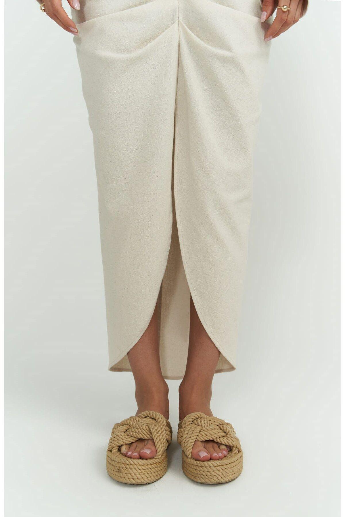 Asos Bej Gömlek Etek Takım