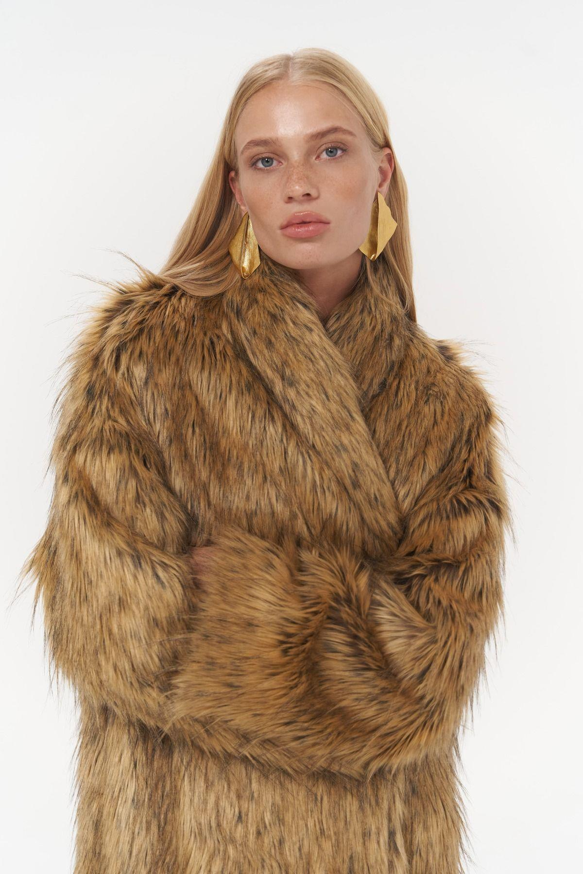Aspen Yellow Long Fur Coat 