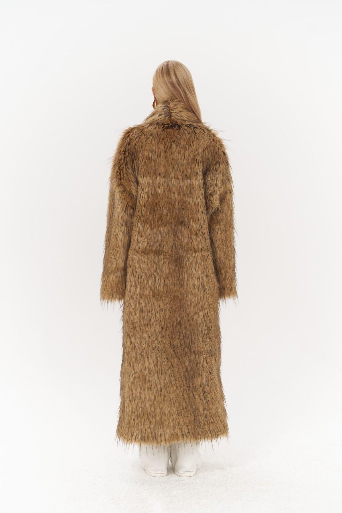 Aspen Yellow Long Fur Coat 
