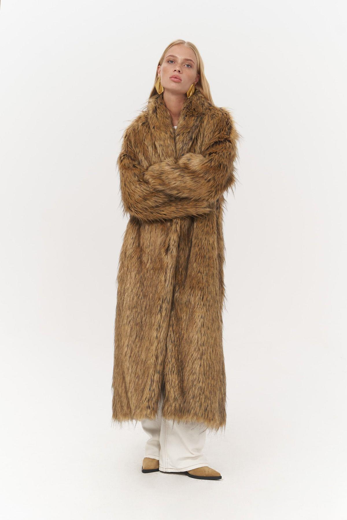 Aspen Yellow Long Fur Coat 