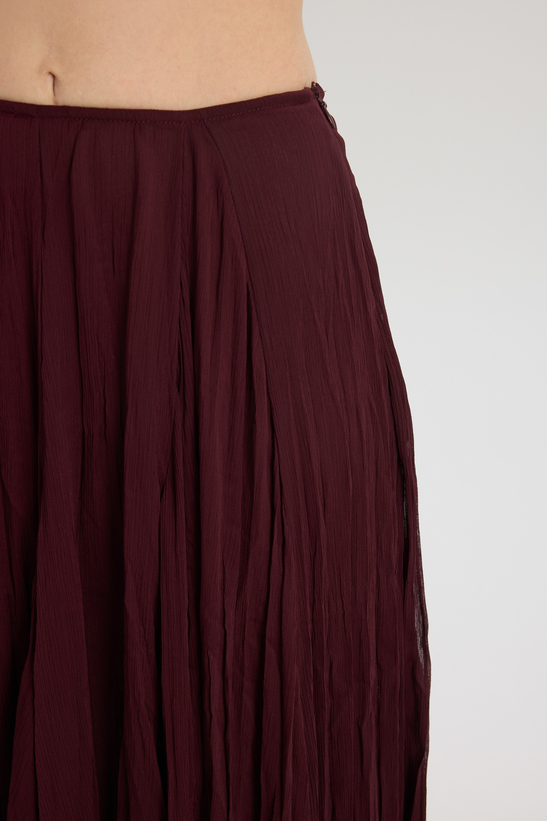 Assa Burgundy Pleated Skirt