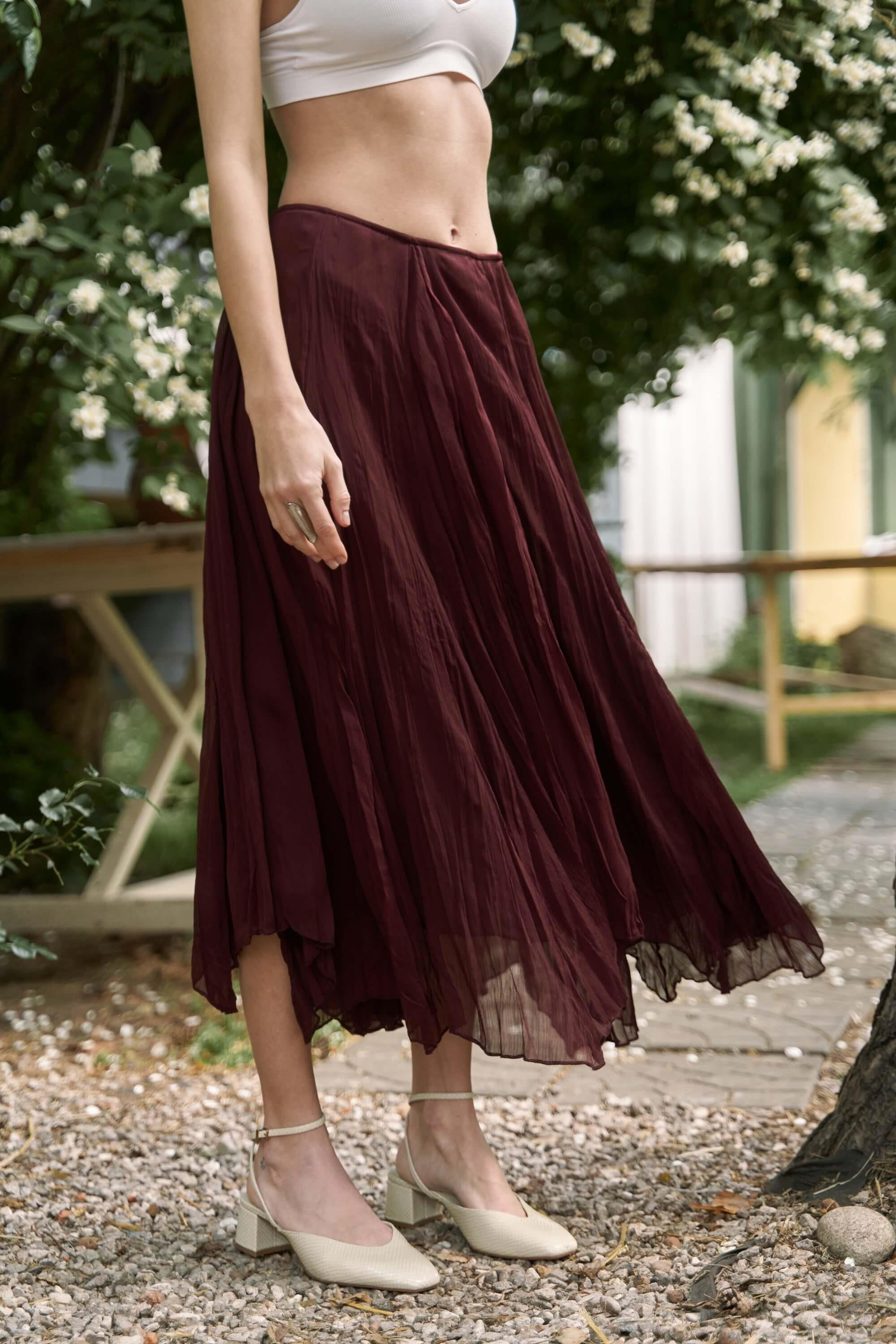 Assa Bordo Pileli Etek