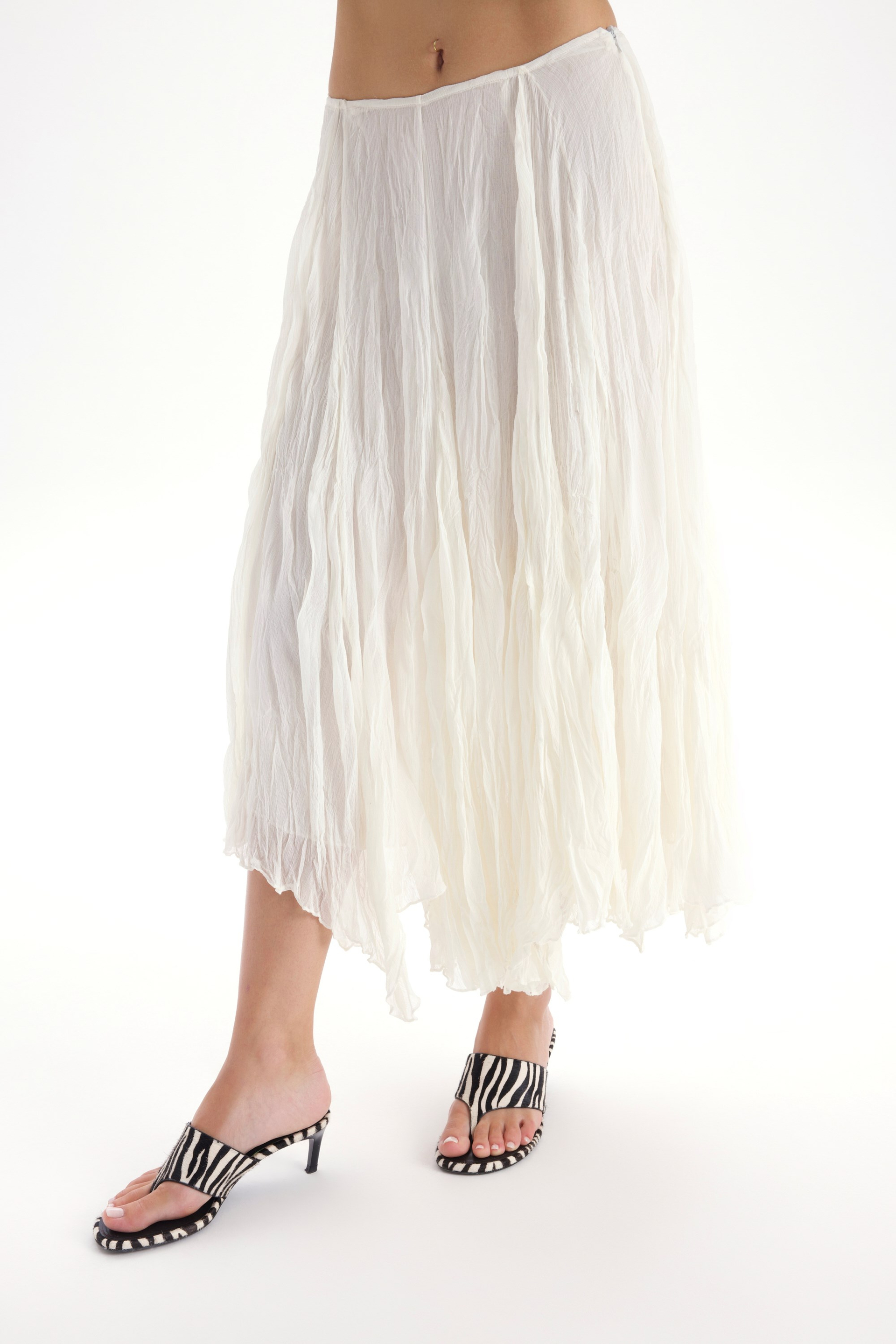 Assa Pleated Ecru Skirt