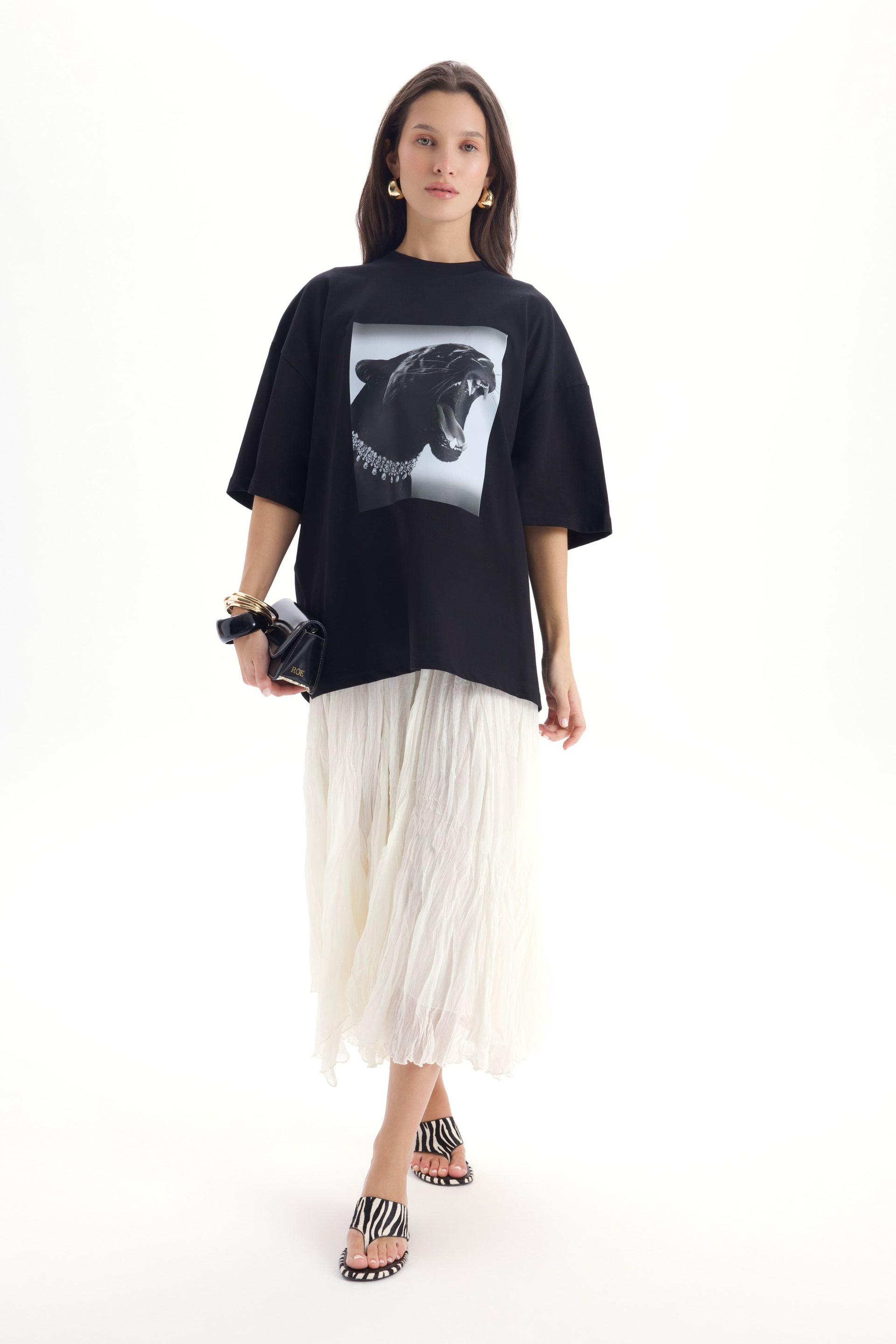 Assa Pleated Ecru Skirt