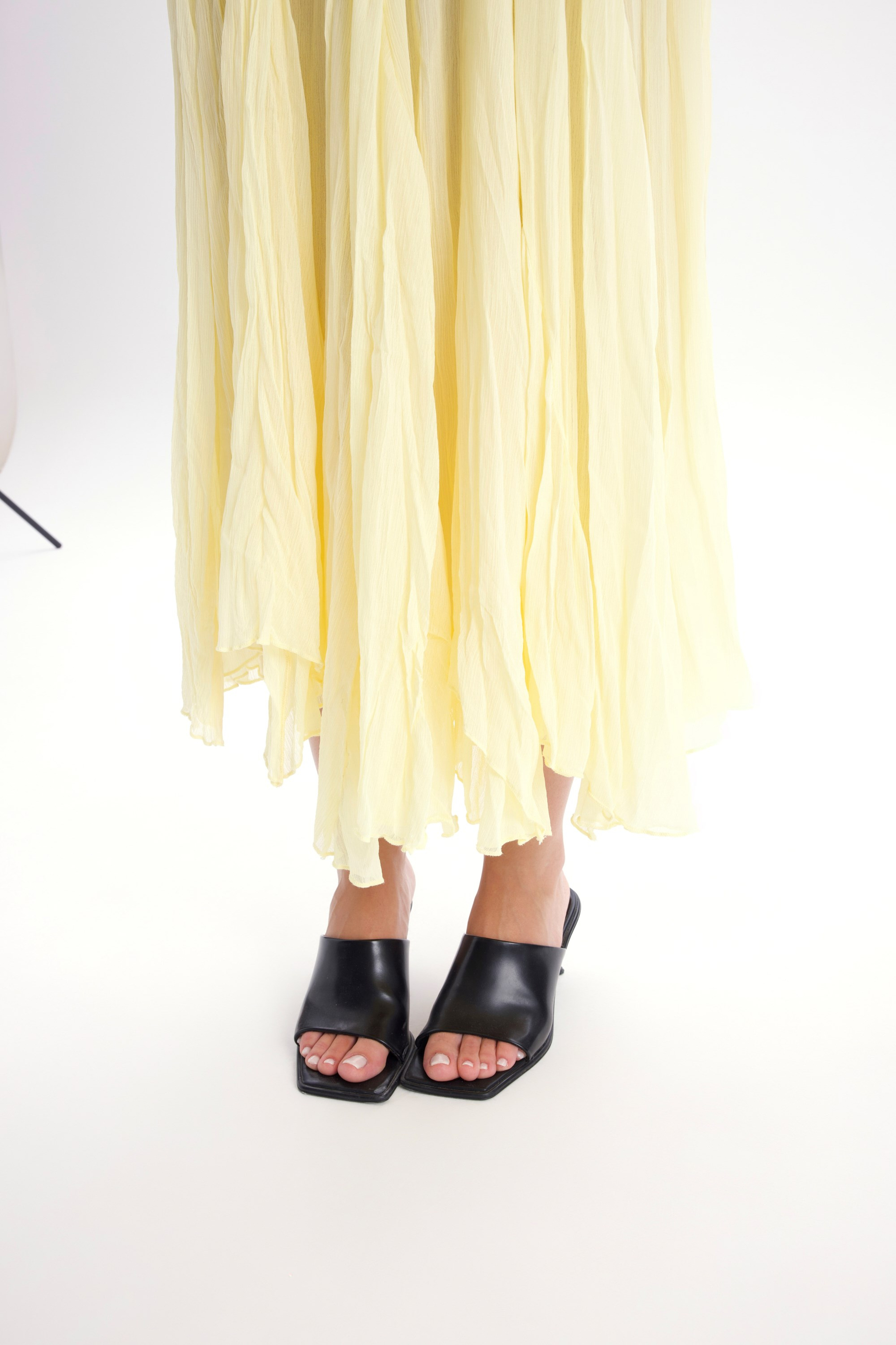 Assa Pleated Yellow Skirt
