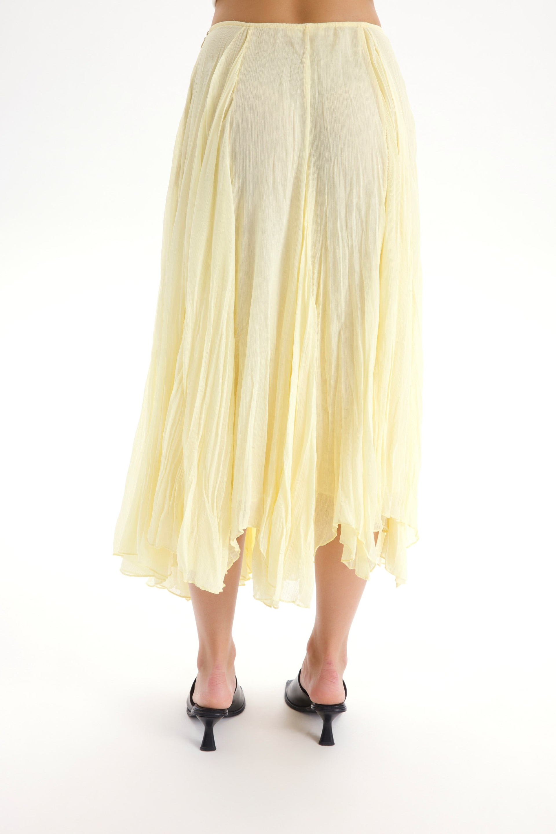 Assa Pleated Yellow Skirt
