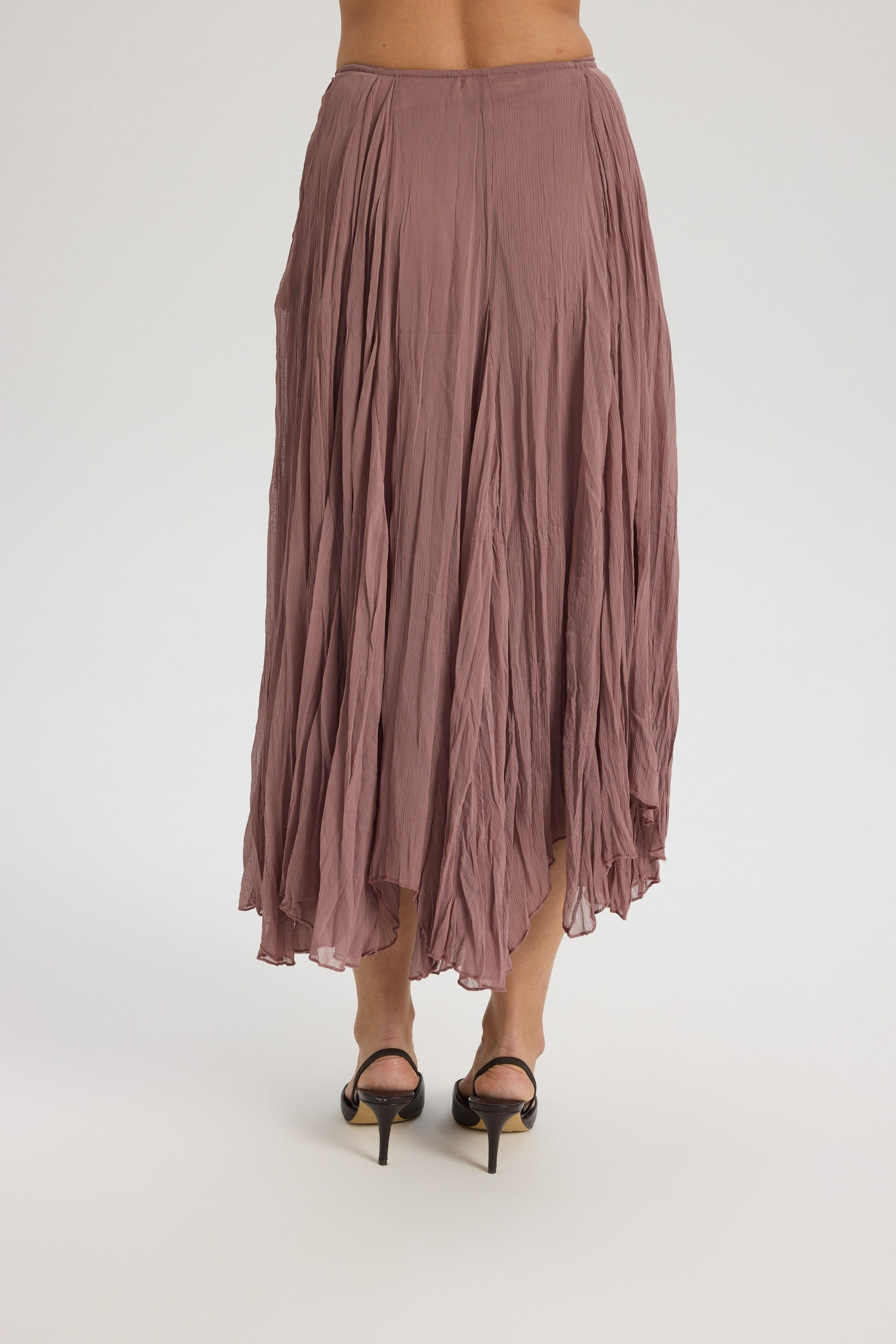 Assa Taupe Pleated Skirt
