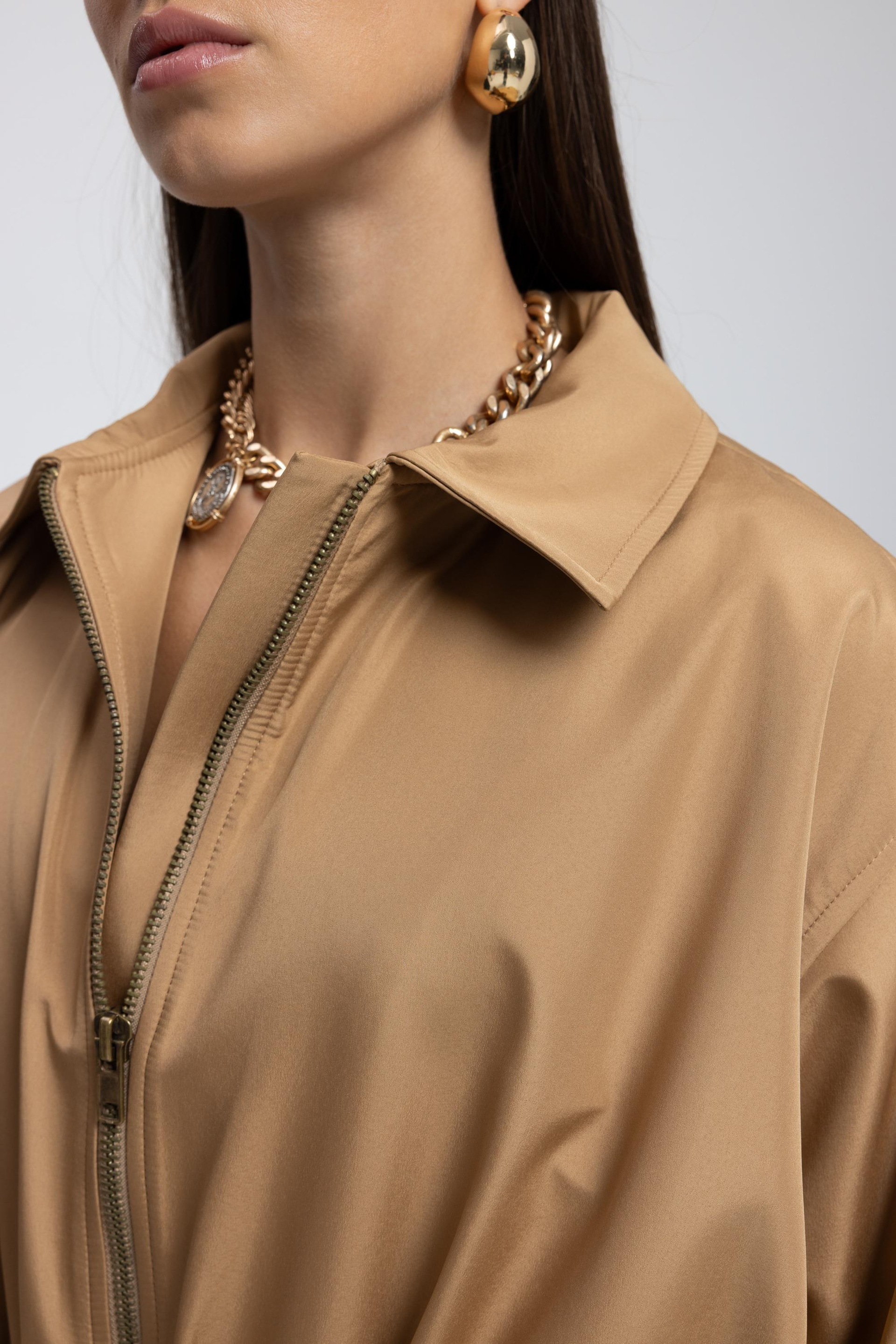 Astrid Mevsimlik Camel Kısa Bomber Ceket