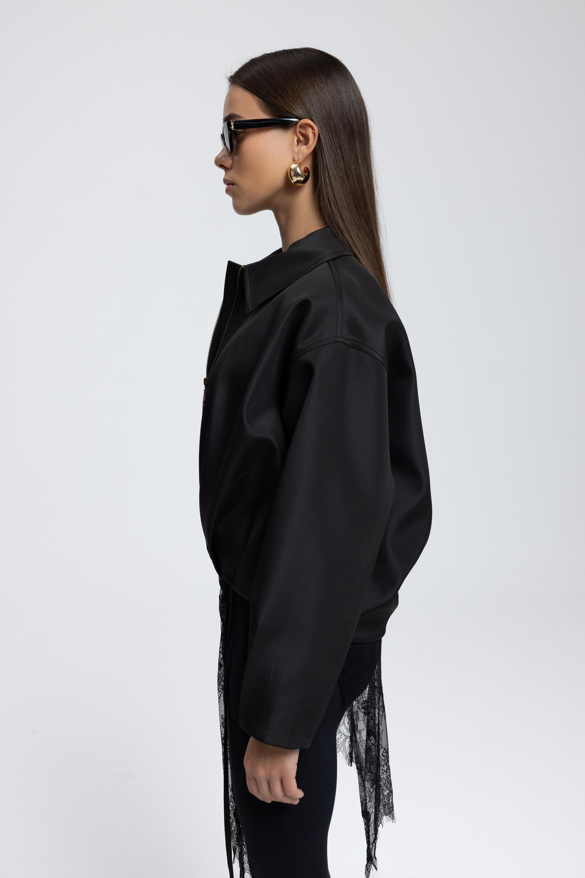 Astrid Mevsimlik Siyah Kısa Bomber Ceket