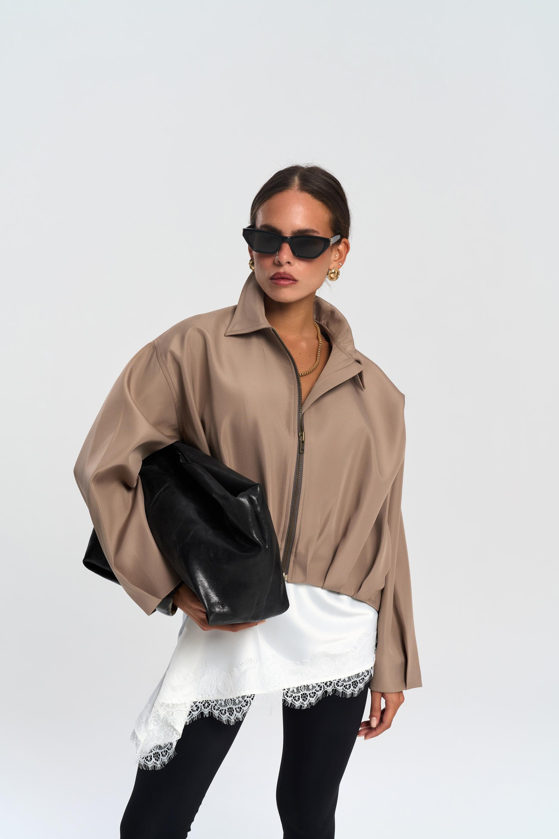 Astrid Mevsimlik Vizon Kısa Bomber Ceket 