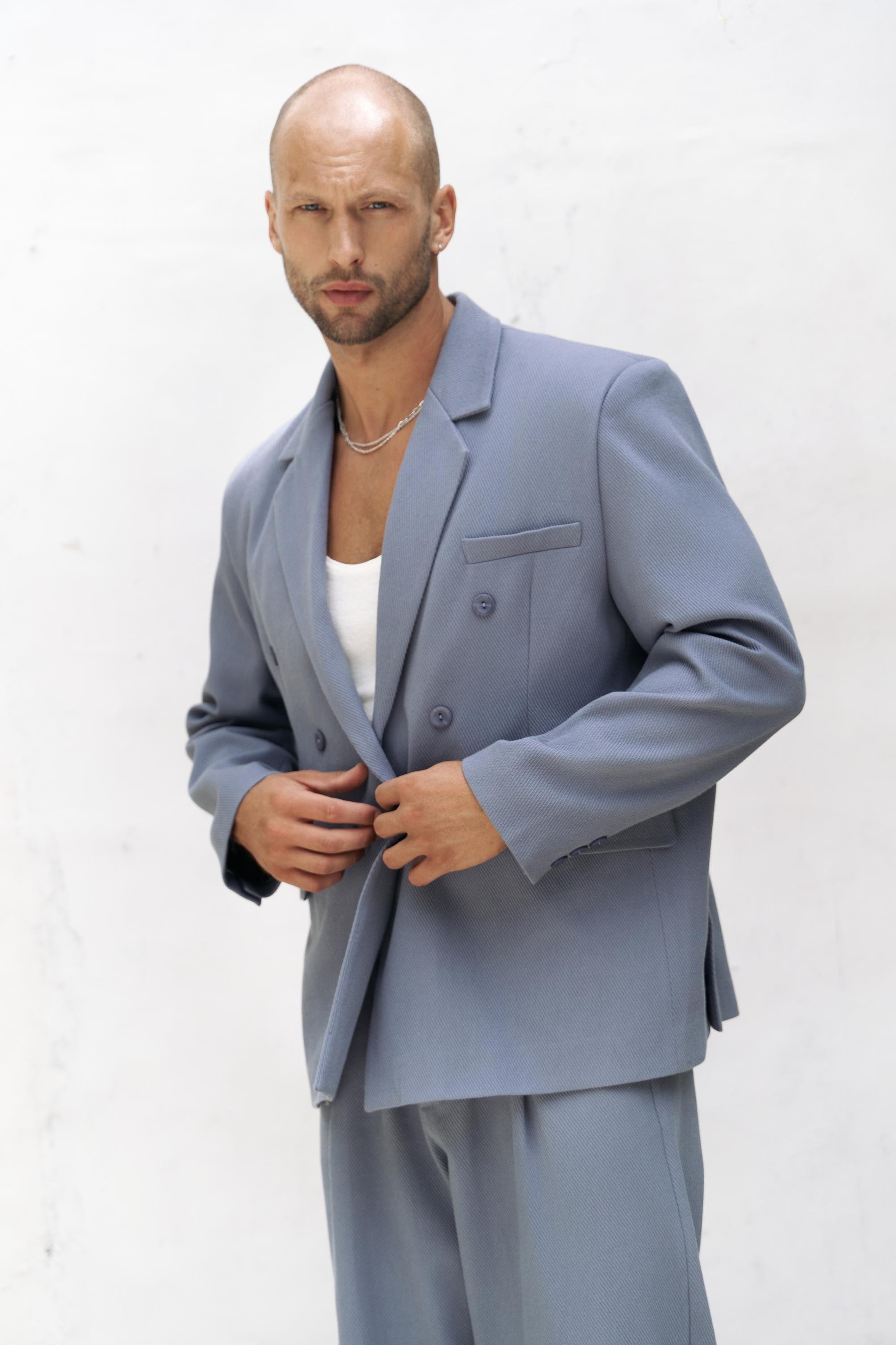 Ayyubay İndigo Erkek Blazer Ceket