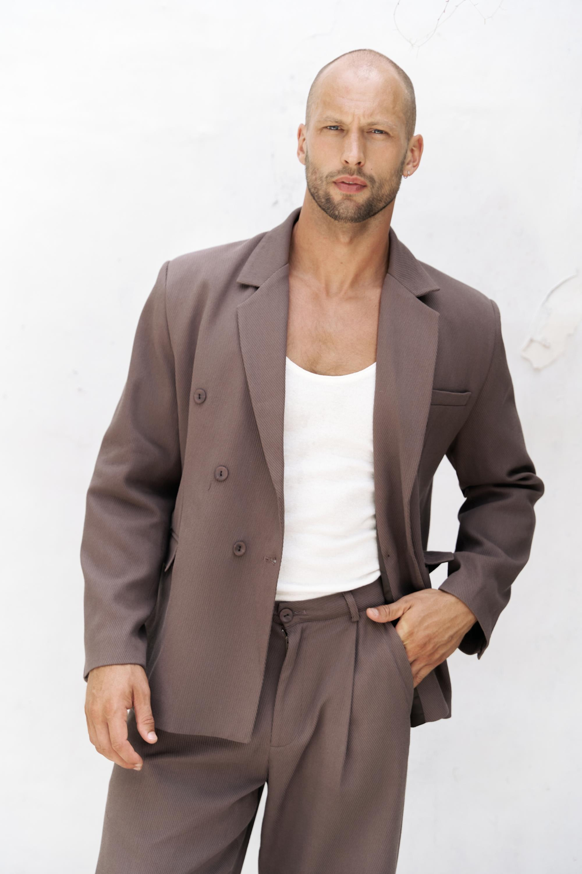 Ayyubay Kahve Erkek Blazer Ceket 