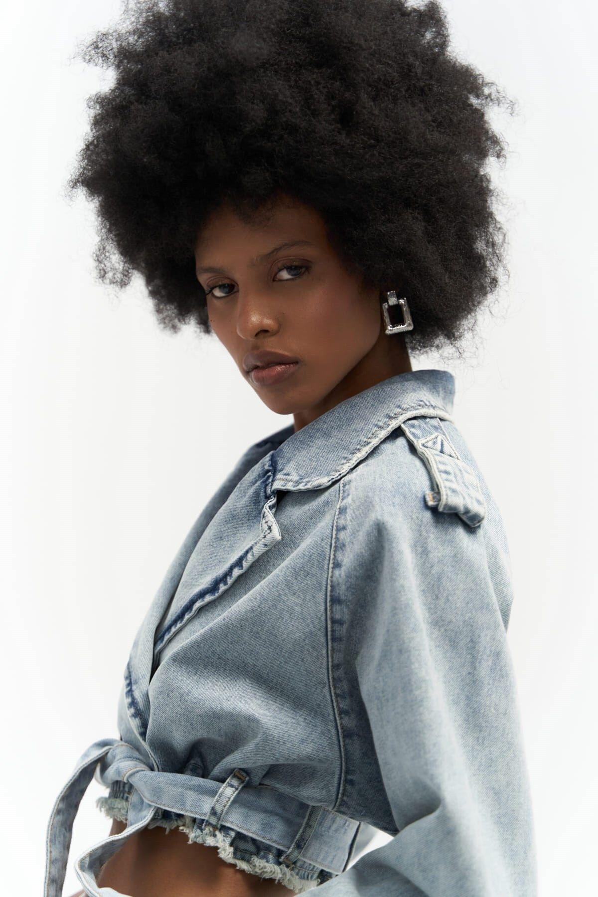 Baggy Biker Blue Denim Jacket