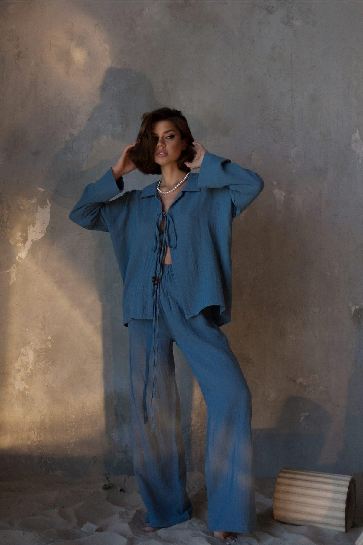 Bohemai Bali İndigo Muslin Set