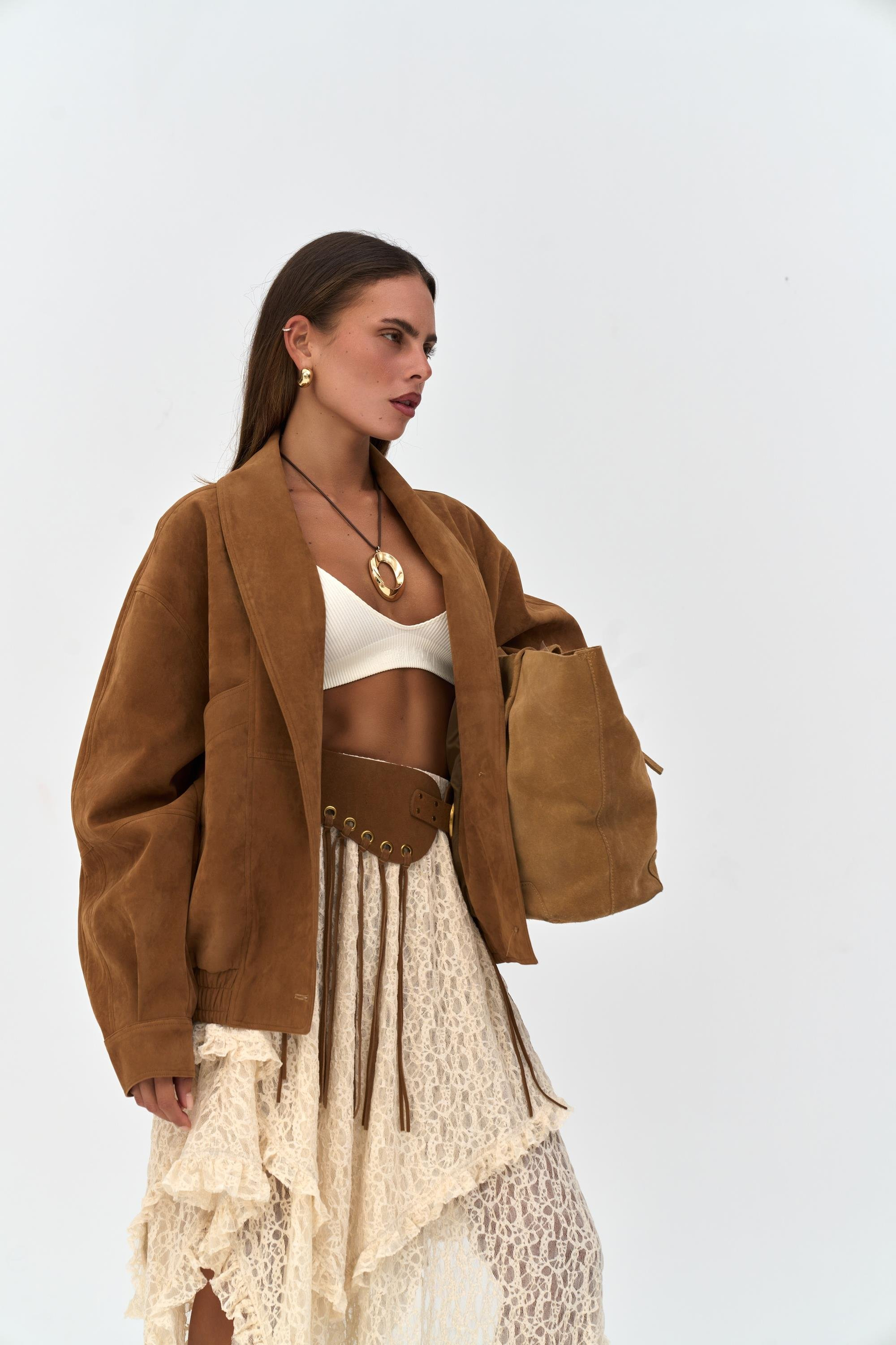 Bandera Camel Unisex Bomber Ceket