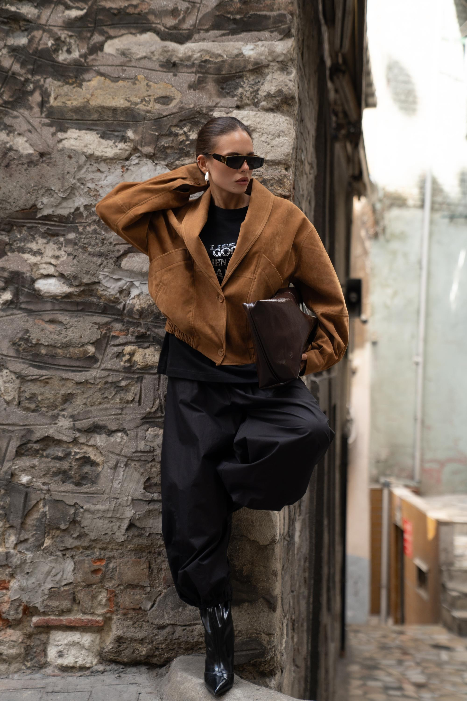 Bandera Camel Unisex Bomber Ceket