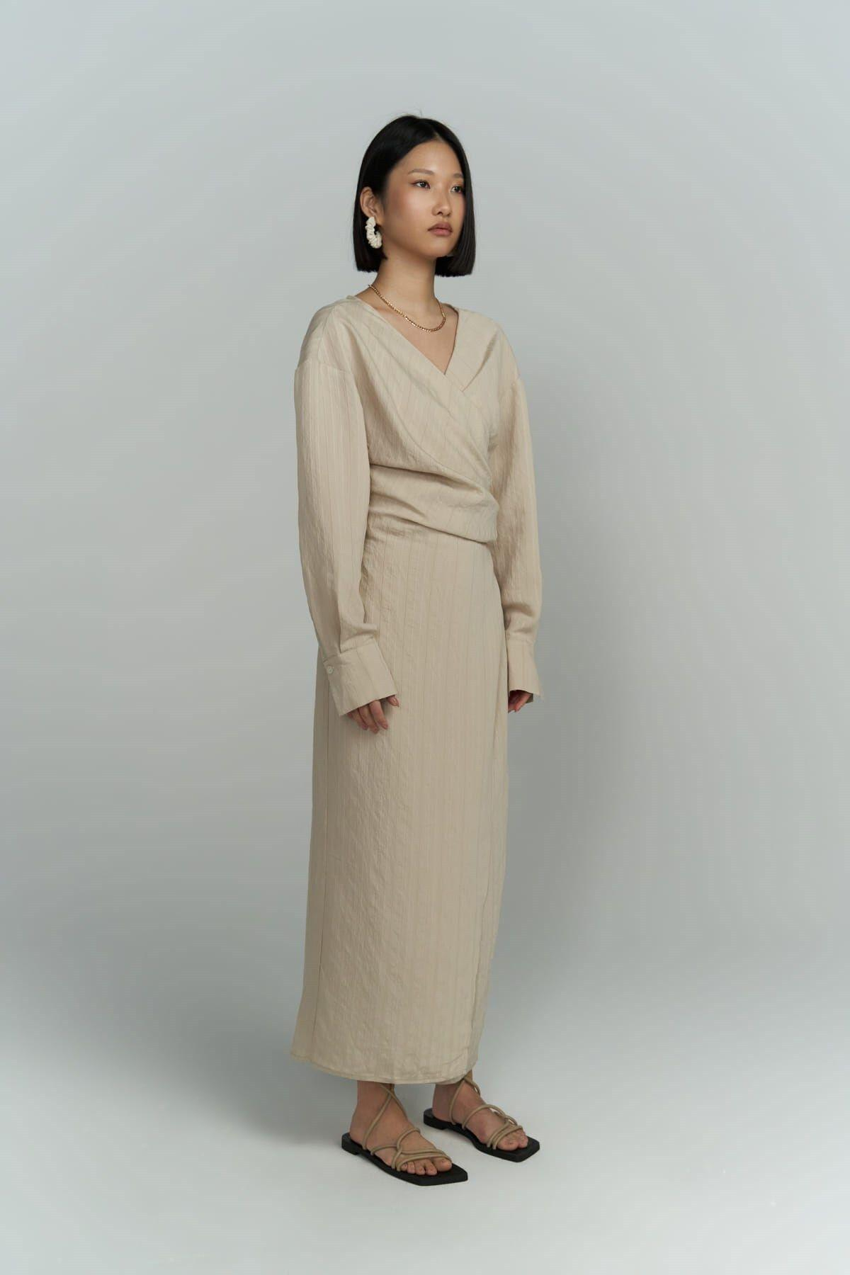 Bella Midi Boy Bej Elbise