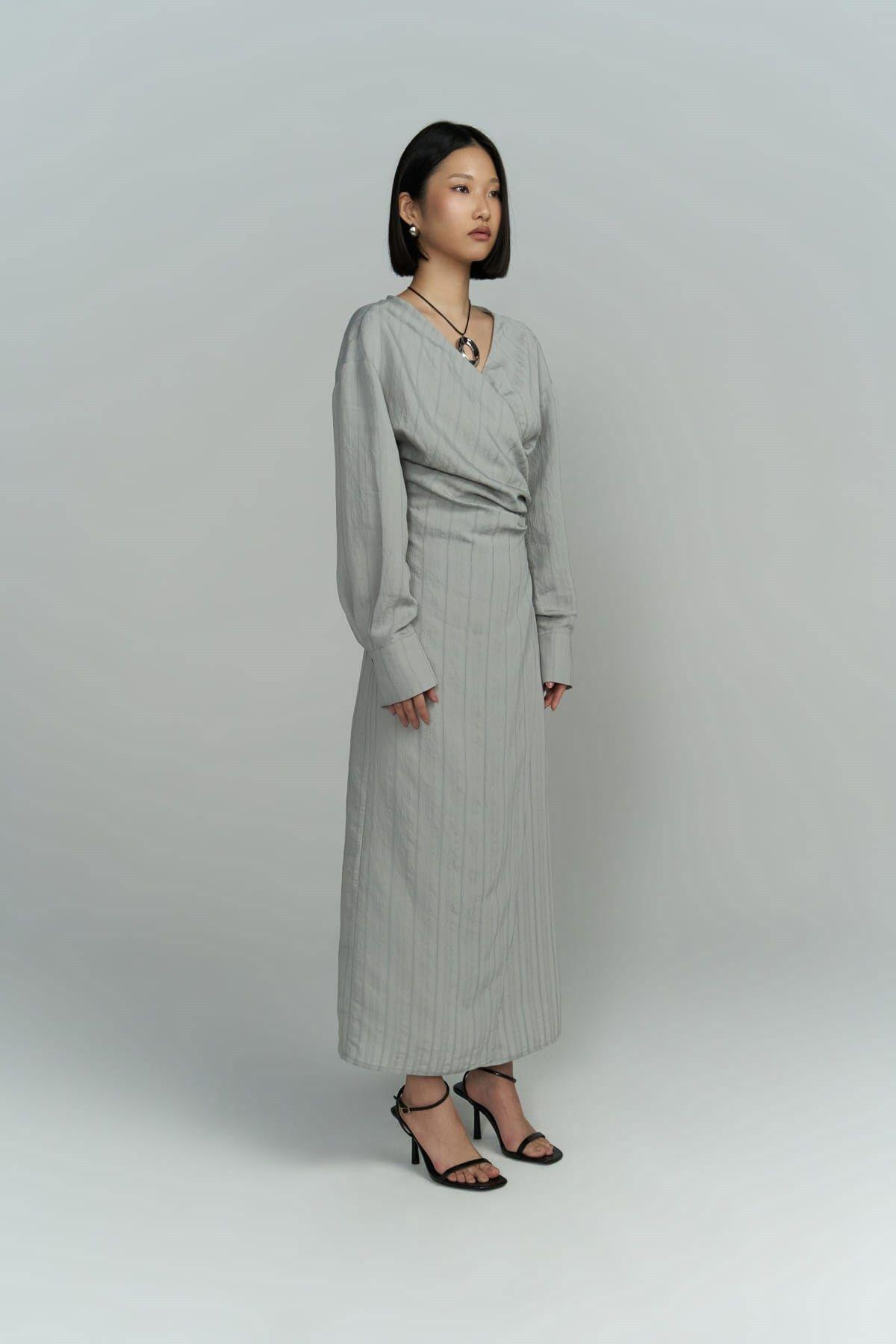 Bella Midi Boy Gri Elbise