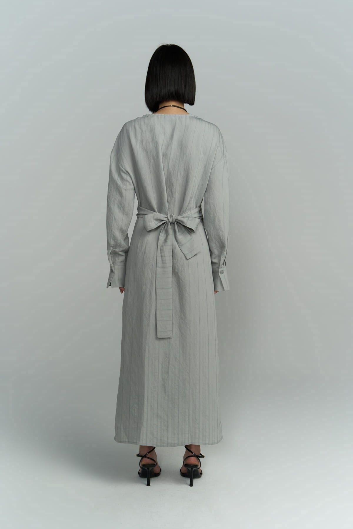 Bella Midi Boy Gri Elbise