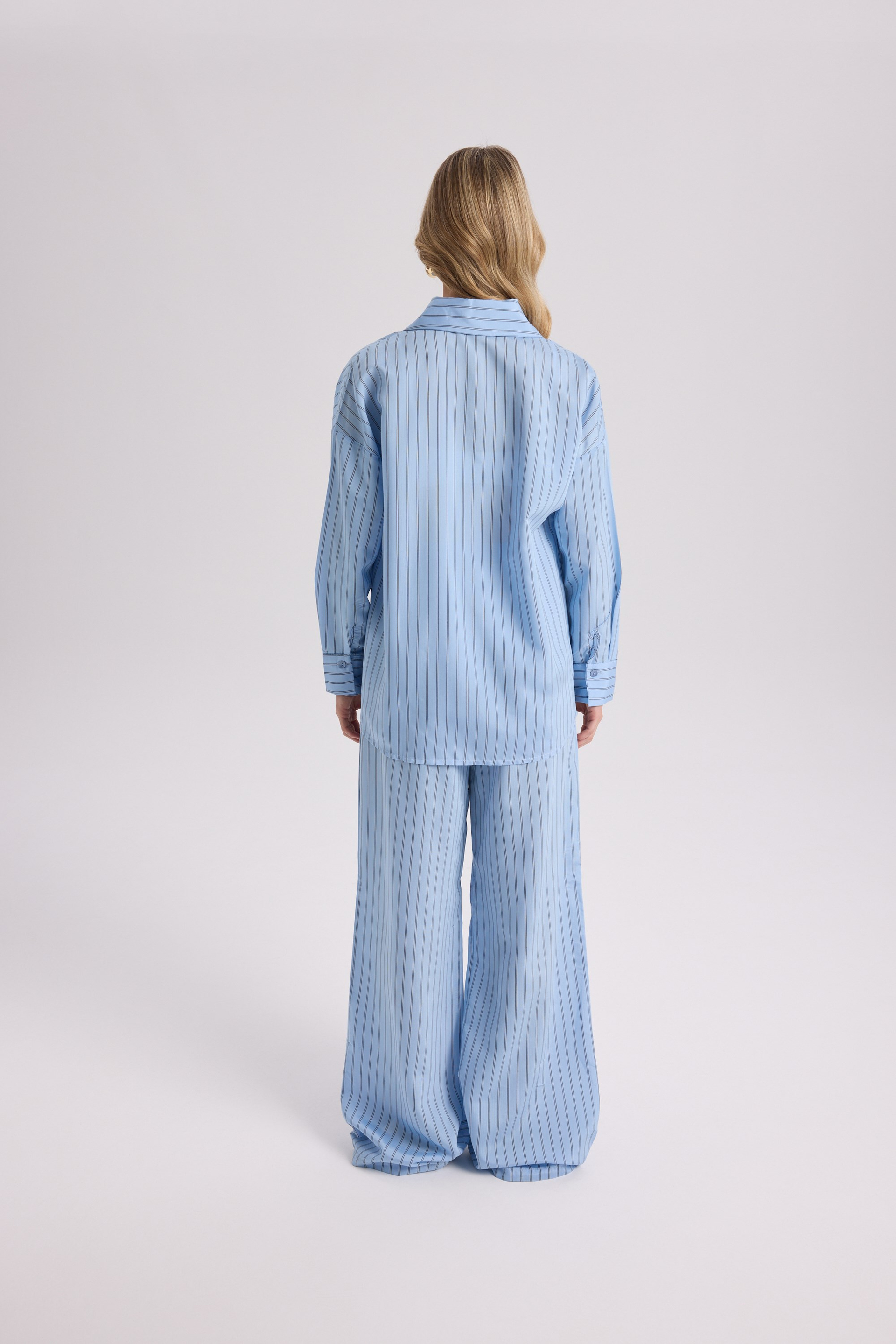 Berlin Striped Blue Shirt Pants Set