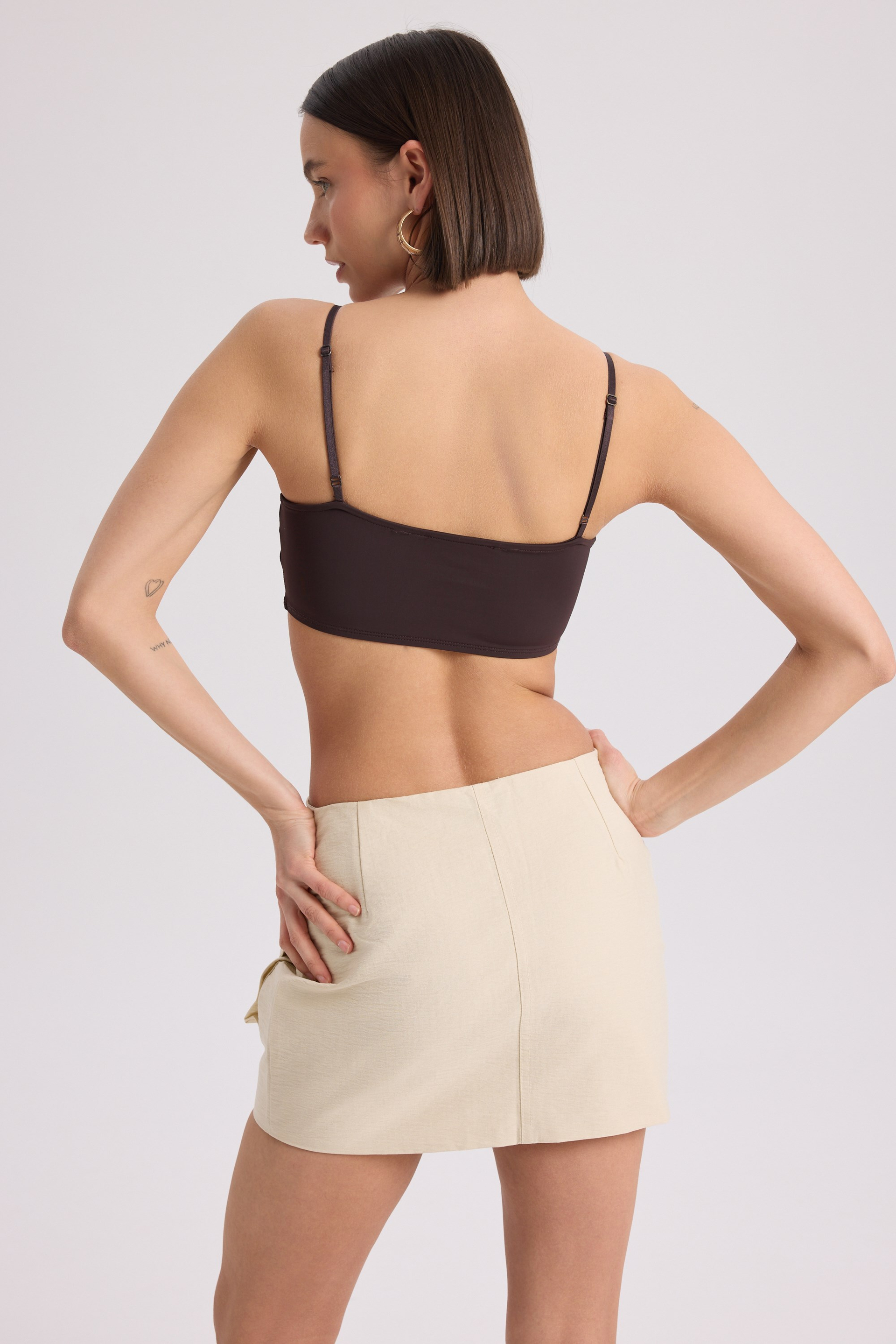 Berry Beige Mini Skirt