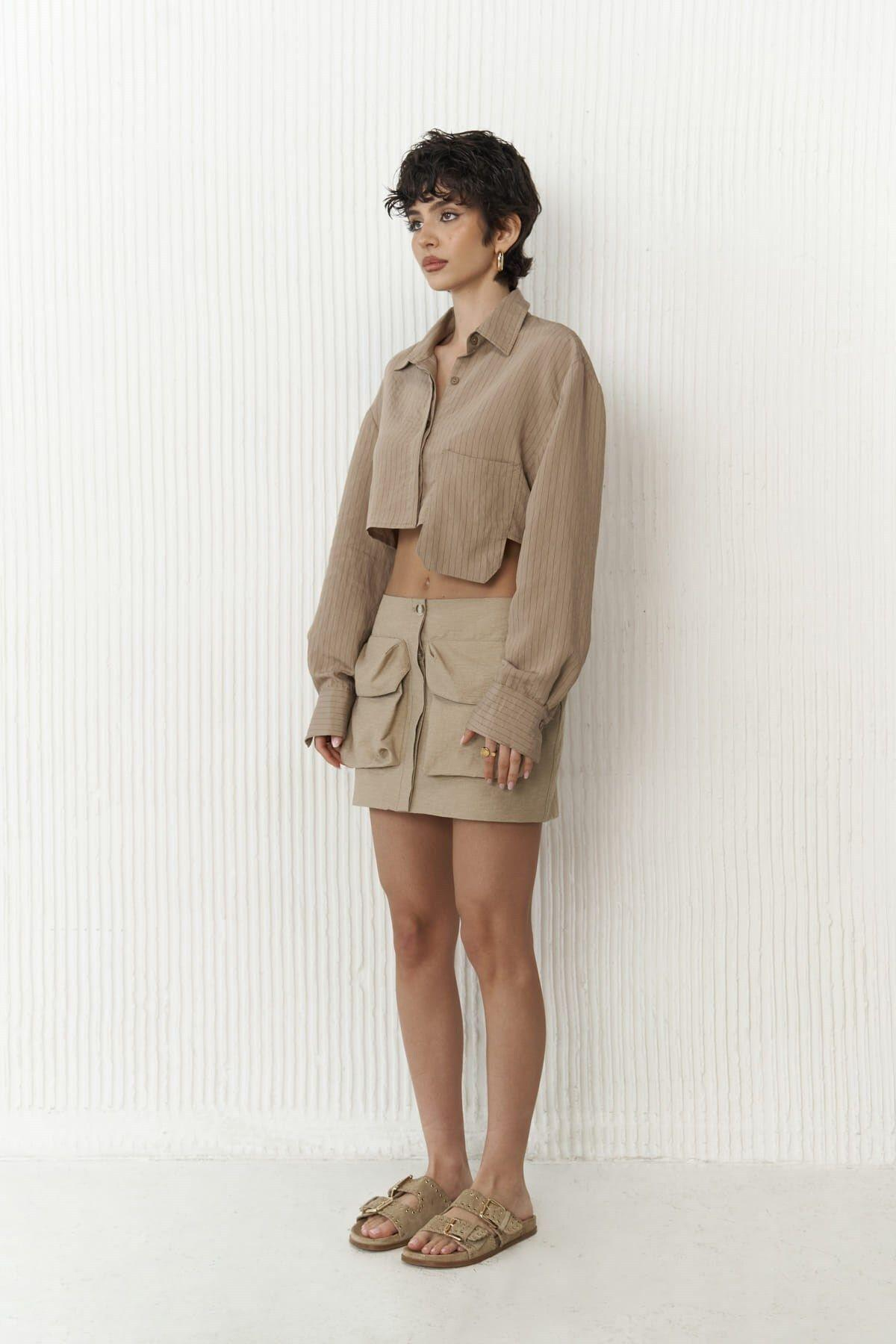 Berry Brown Mini Skirt 