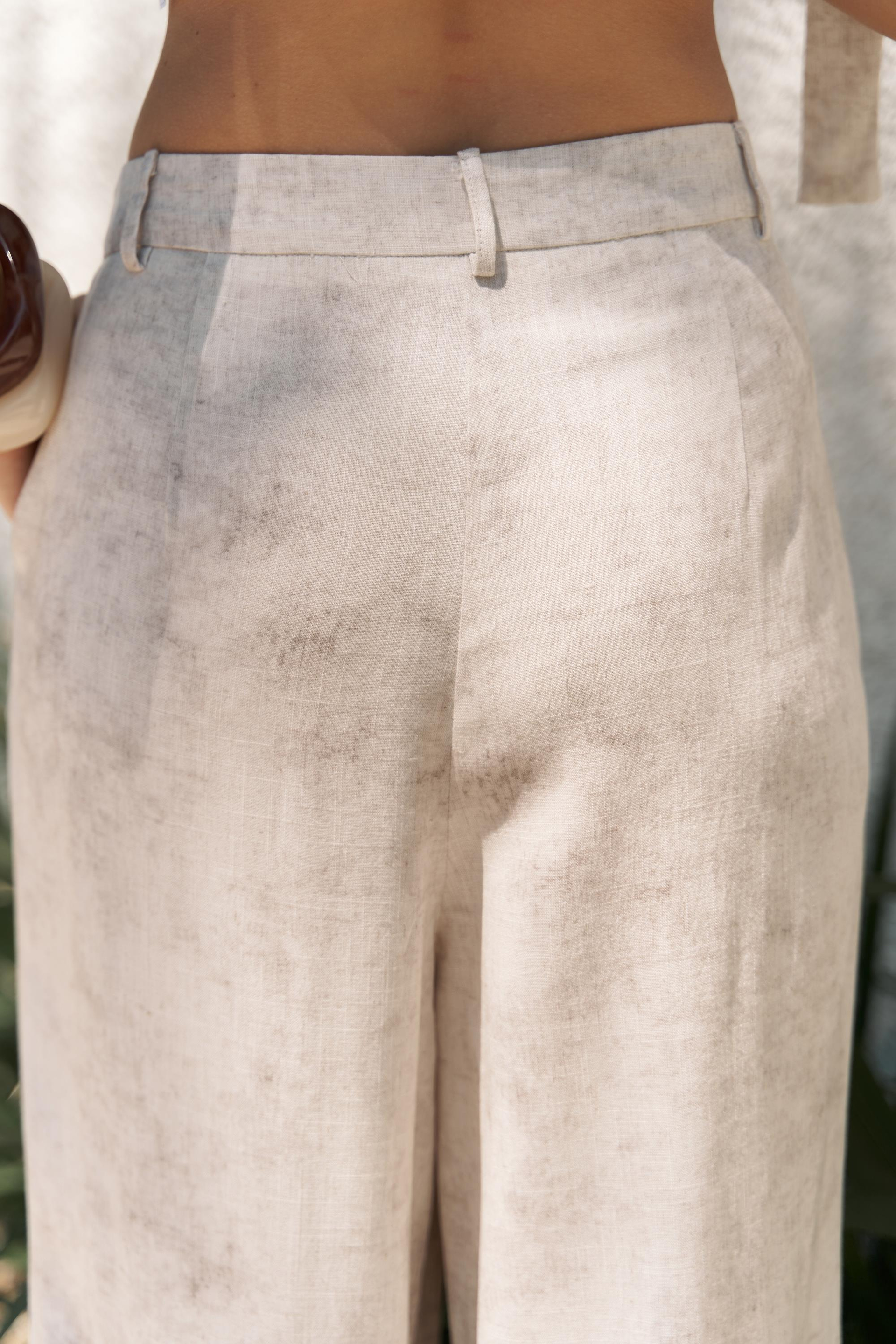 Bhioctoria Bej Straplez Crop Pantolon Takım