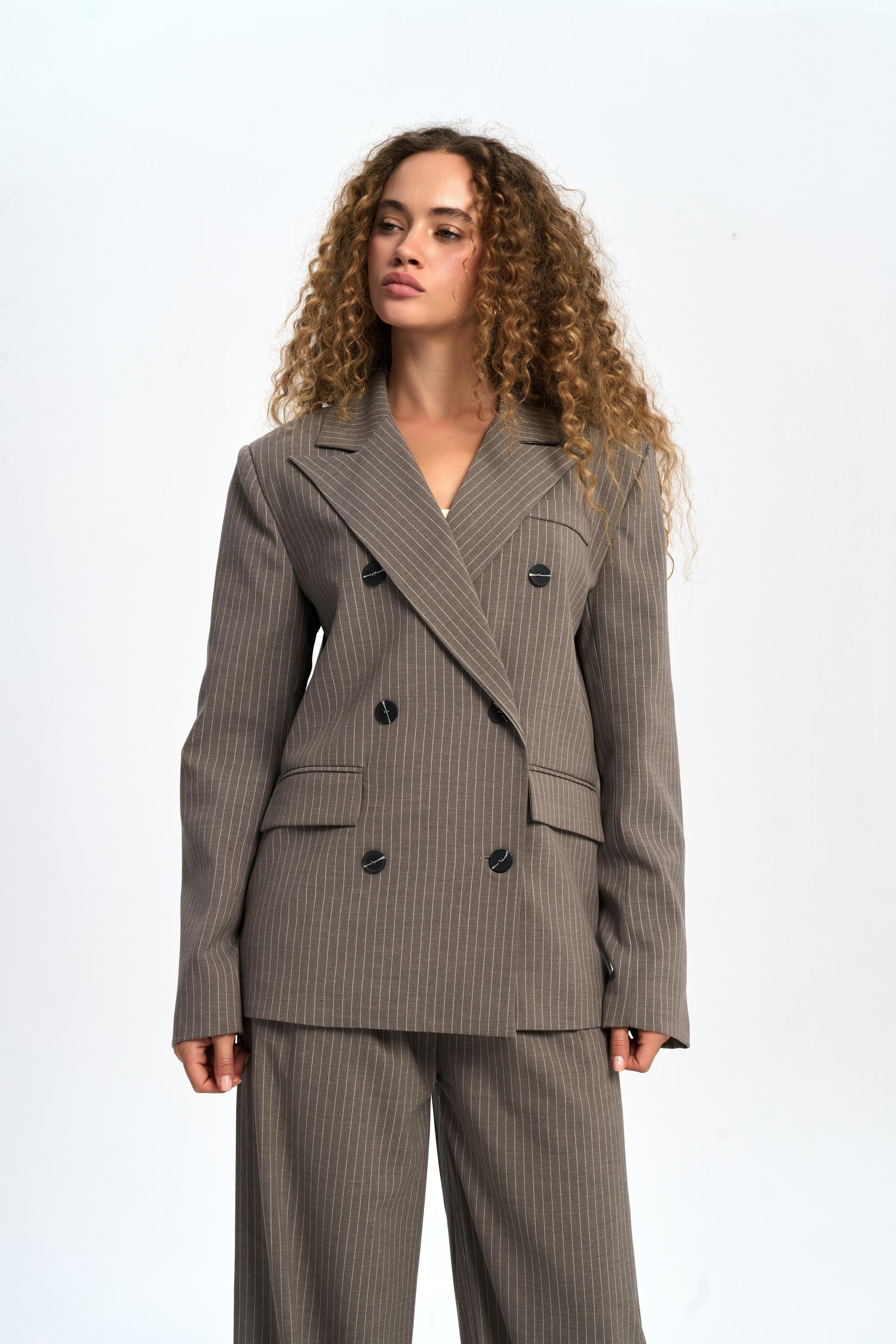 Bianda Striped Charcoal Blazer