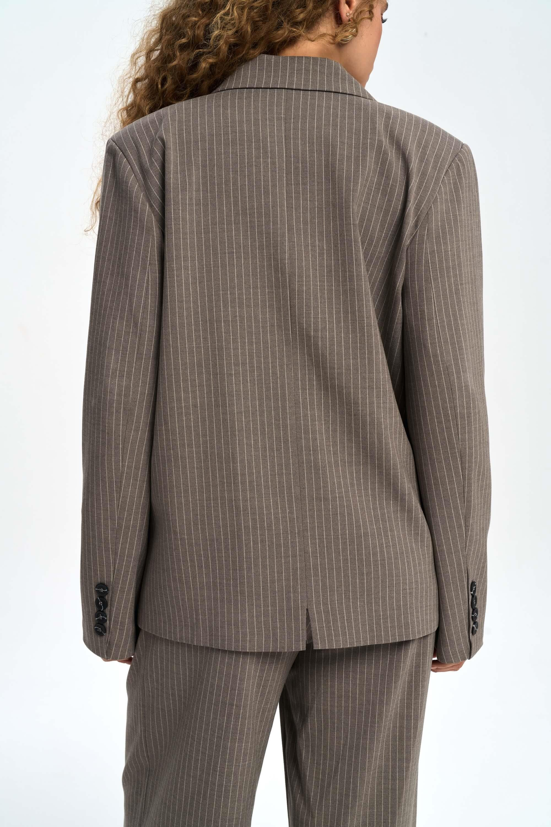 Bianda Striped Charcoal Blazer