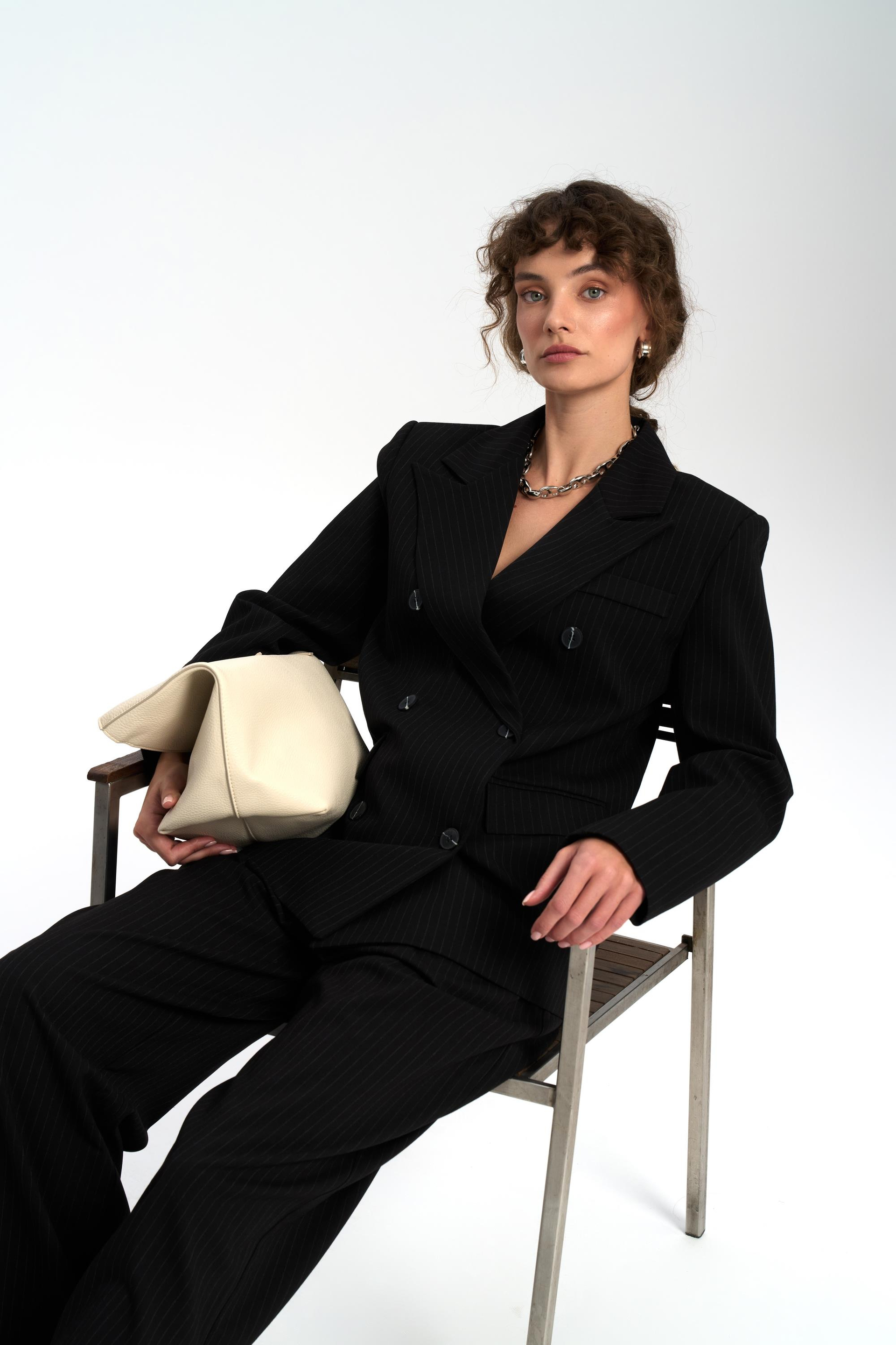 Bianda Striped Black Blazer