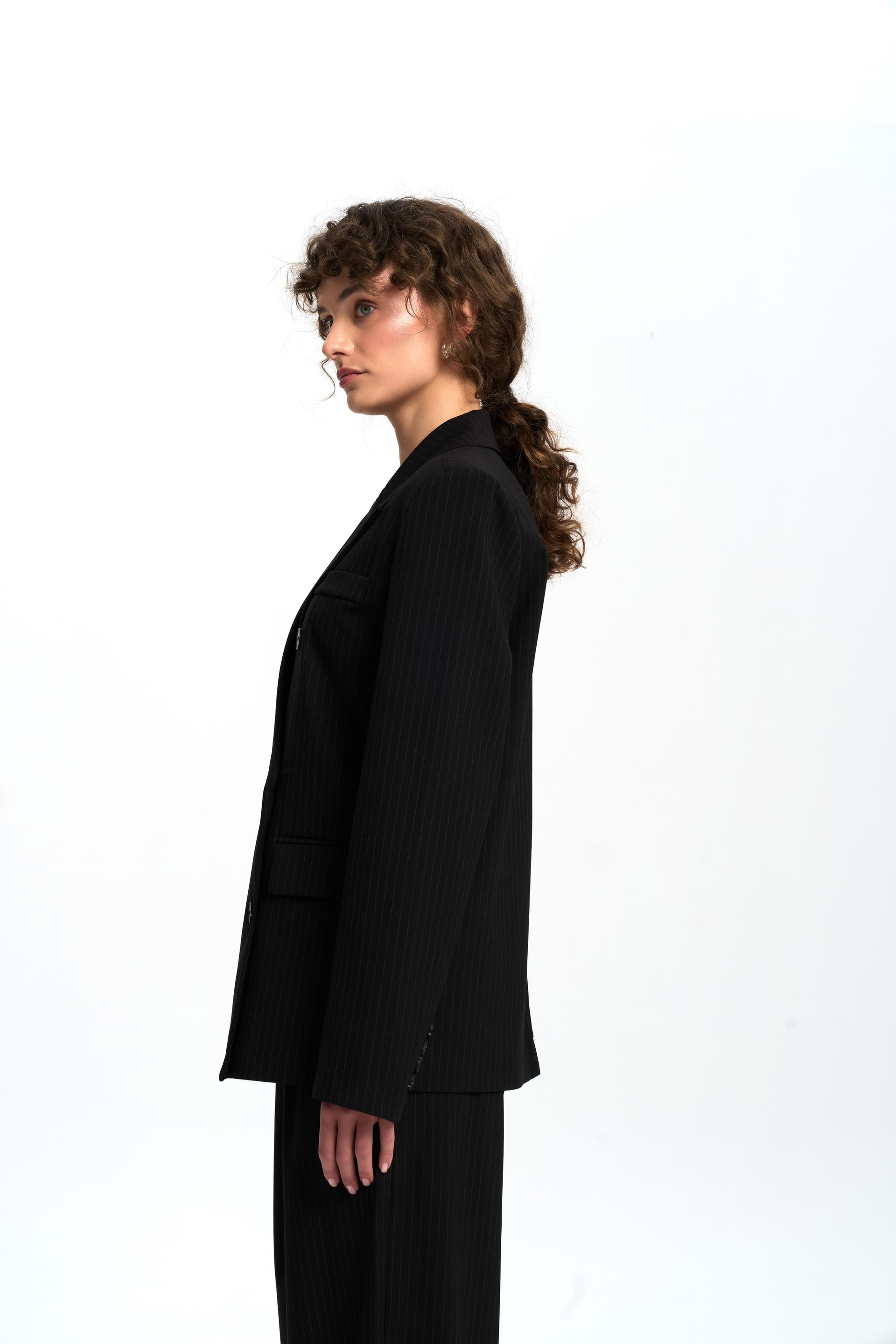 Bianda Striped Black Blazer