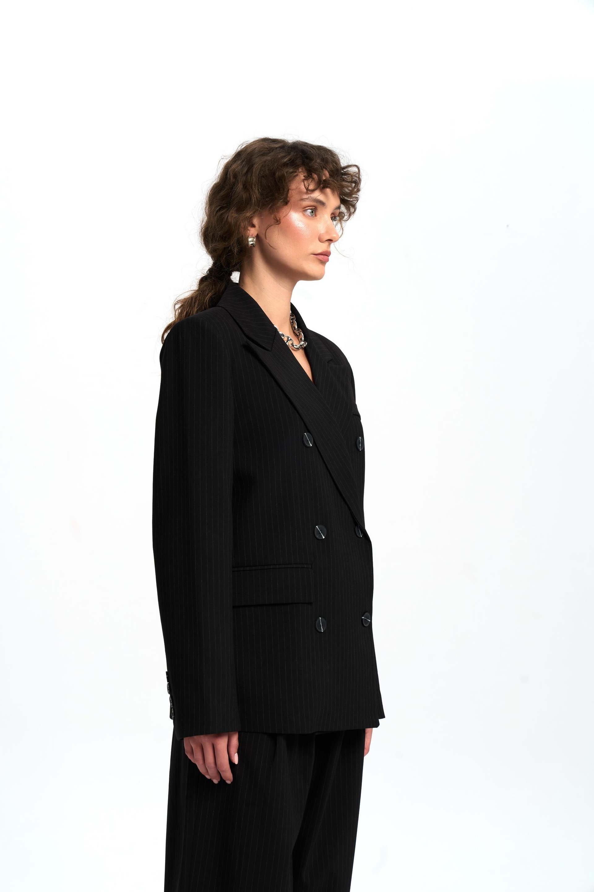 Bianda Striped Black Blazer