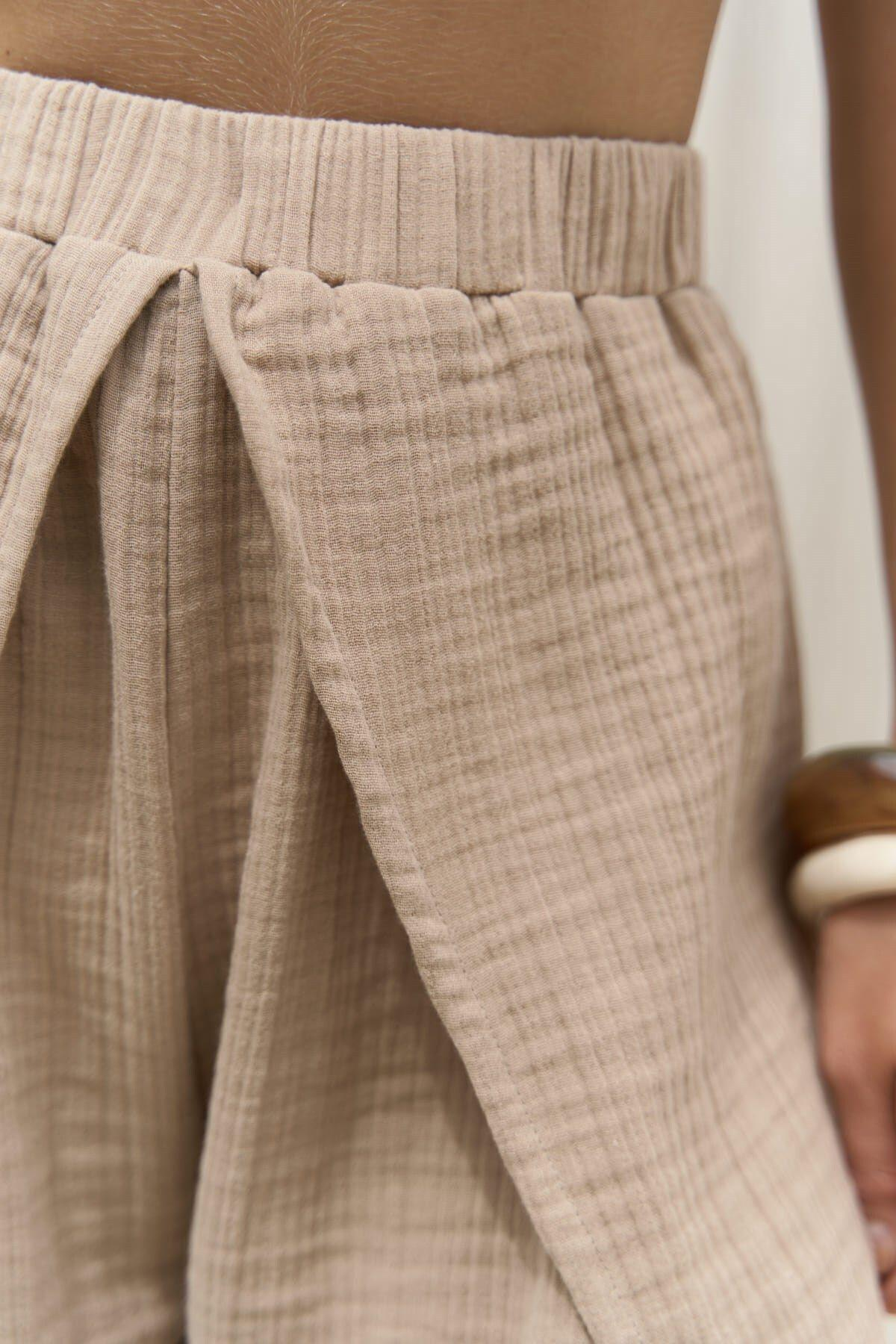 Bima Yırtmaç Detaylı Vizon Pantolon