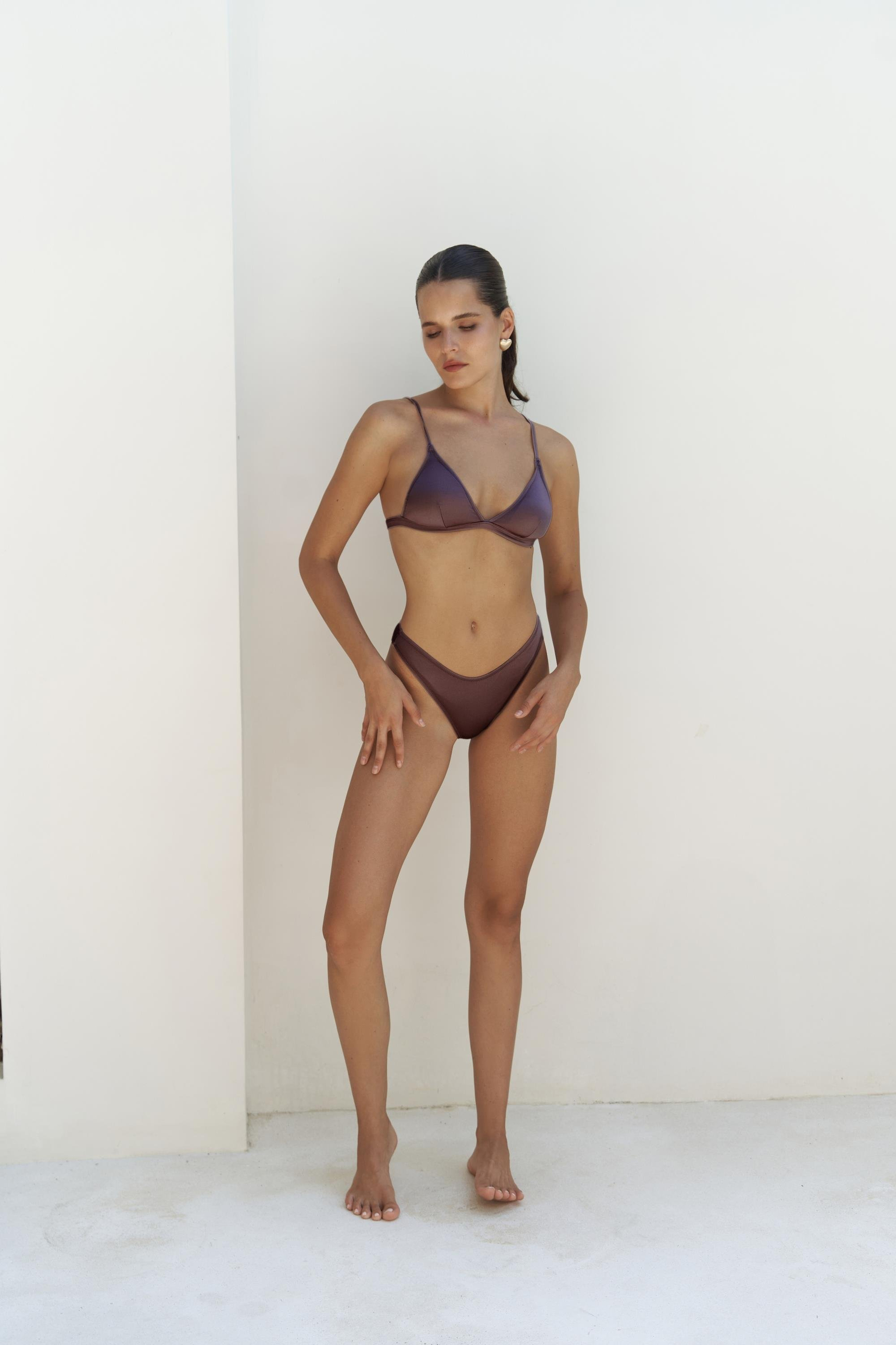 Bintang Ayarlanabilir Üçgen Kahve Bikini Üstü