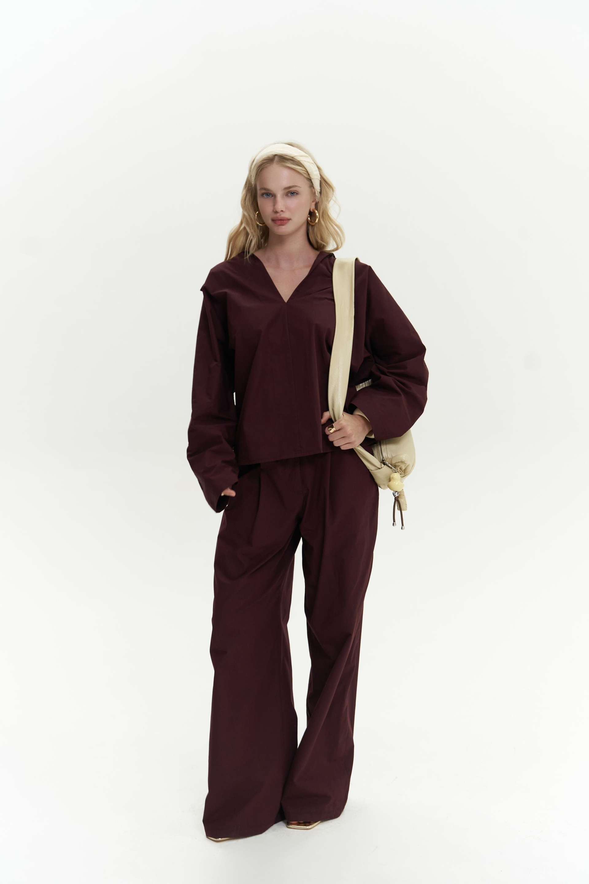 Blenham Bordo Gömlek Pantolon Takım