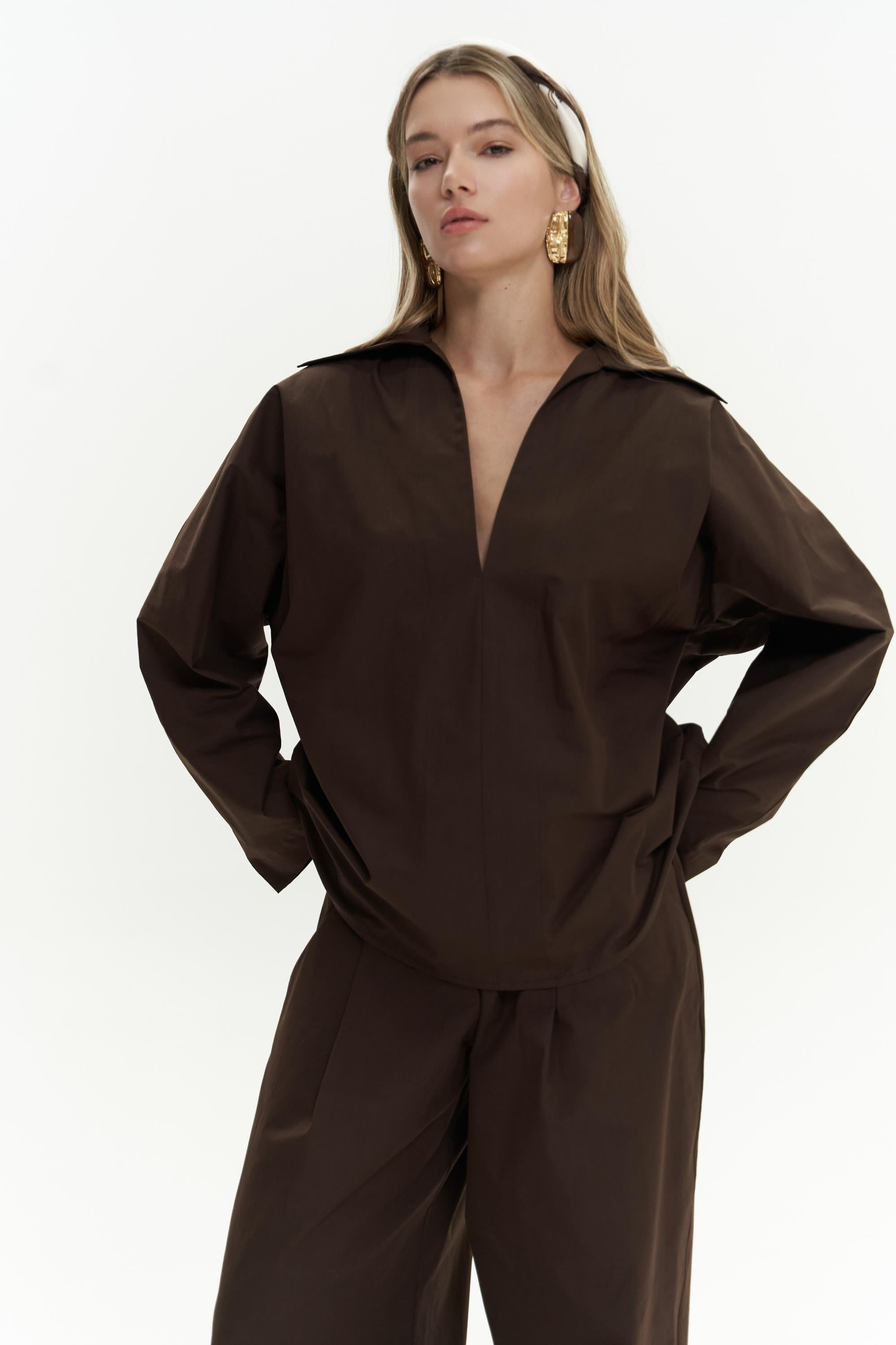 Blenham Kahve Gömlek Pantolon Takım