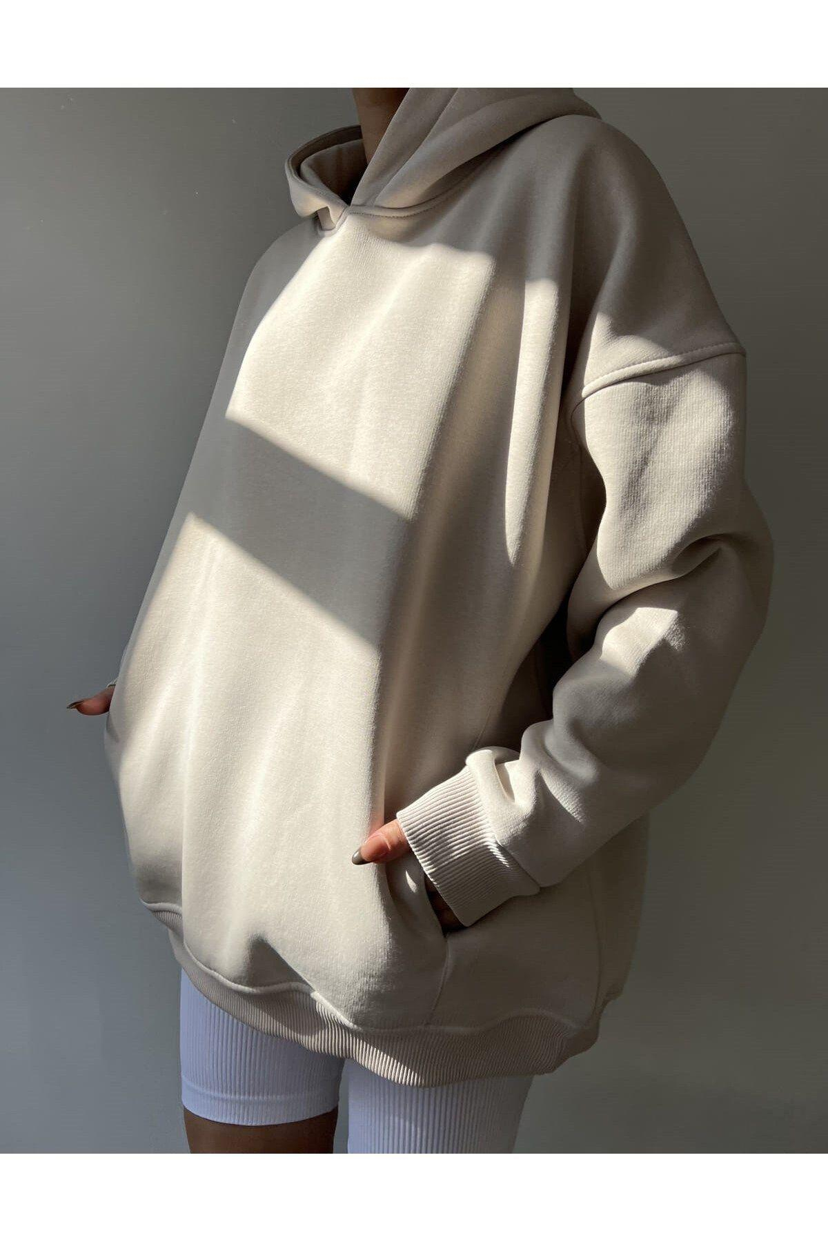 Mai Collection Boundaries Bone Hoodie Sweatshirt